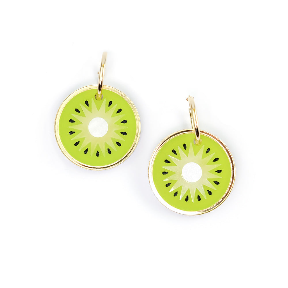 Women’s Gold / Green Kiwi Earrings By Chavelli