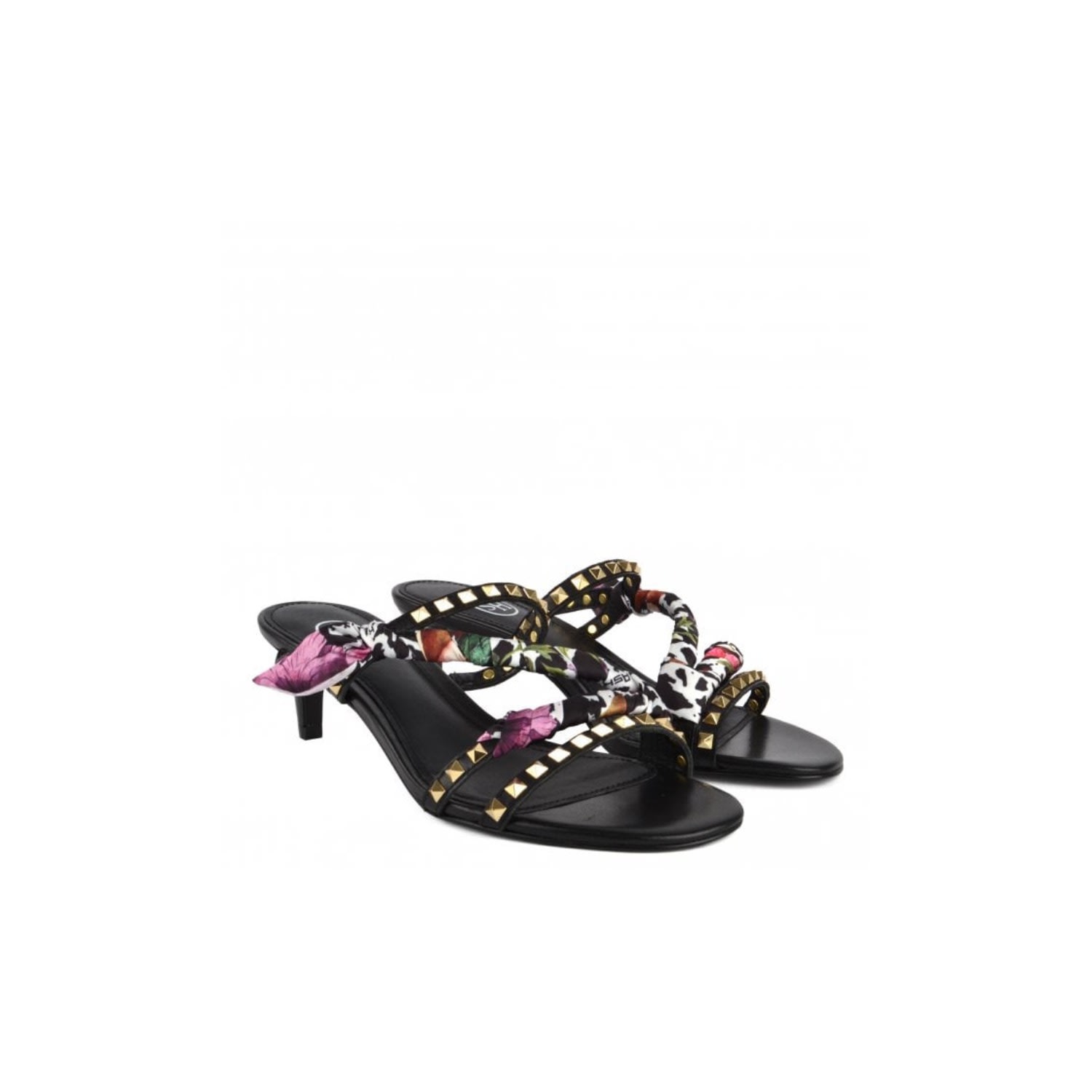 Women’s ’Ash’ Studded Black Kitten Heel Sandal 6 Uk At Last...