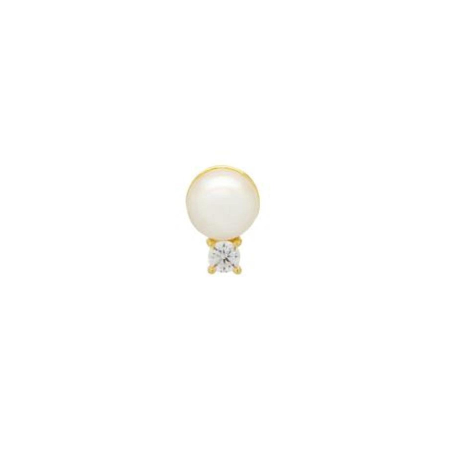 Men’s Pearl And Crystal Stud Earring In Gold Northskull