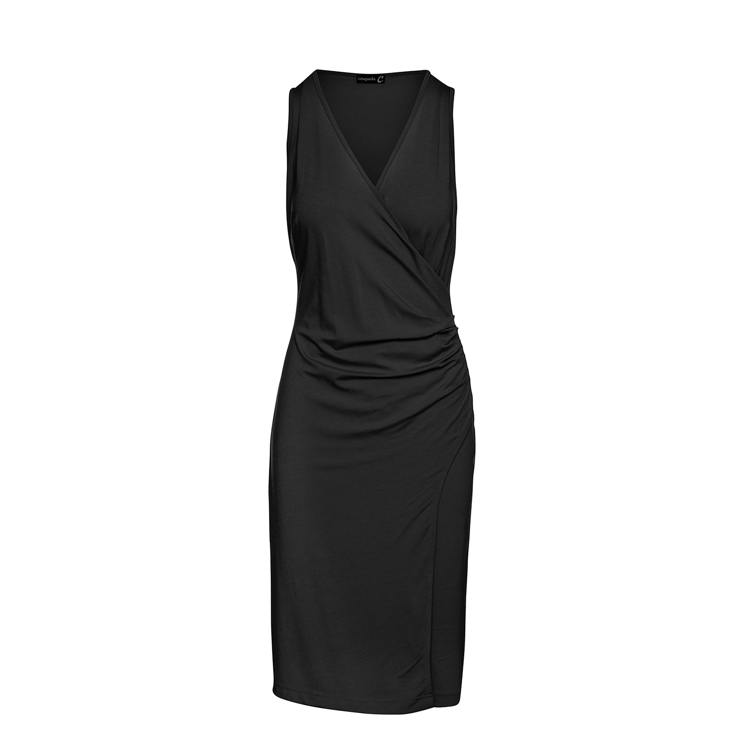 Women’s Wrap Style Sleeveless Dress In Black Extra Large Conquista