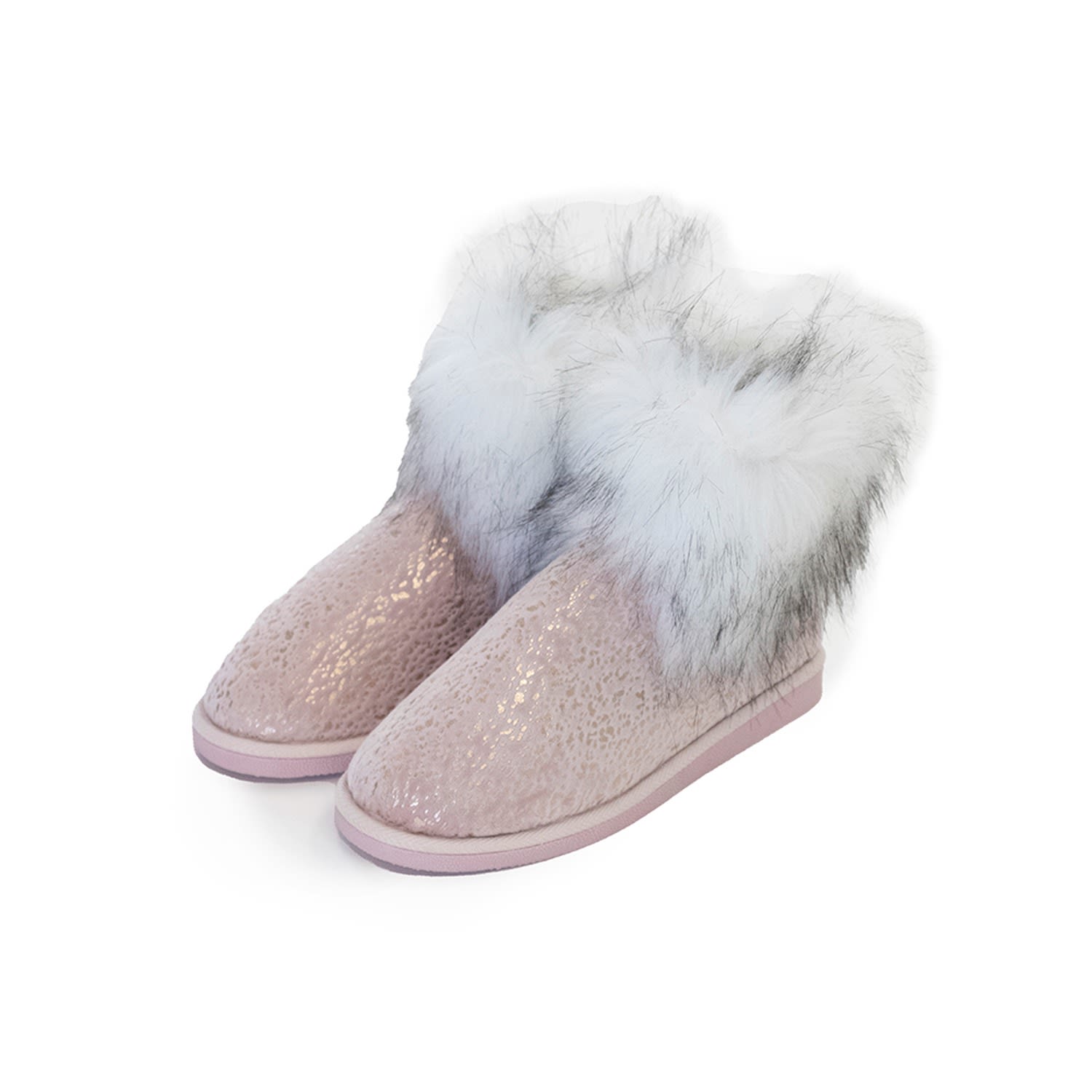 Women’s Pink / Purple Foil Detail Fur Lined Bootie Slipper Giselle In Pink Large Pretty You