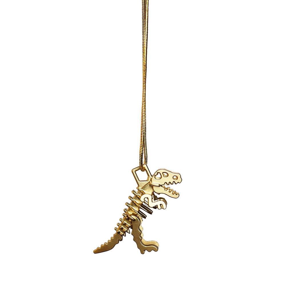 Women’s Dinosaur Fossil Gold Necklace Ninemoo