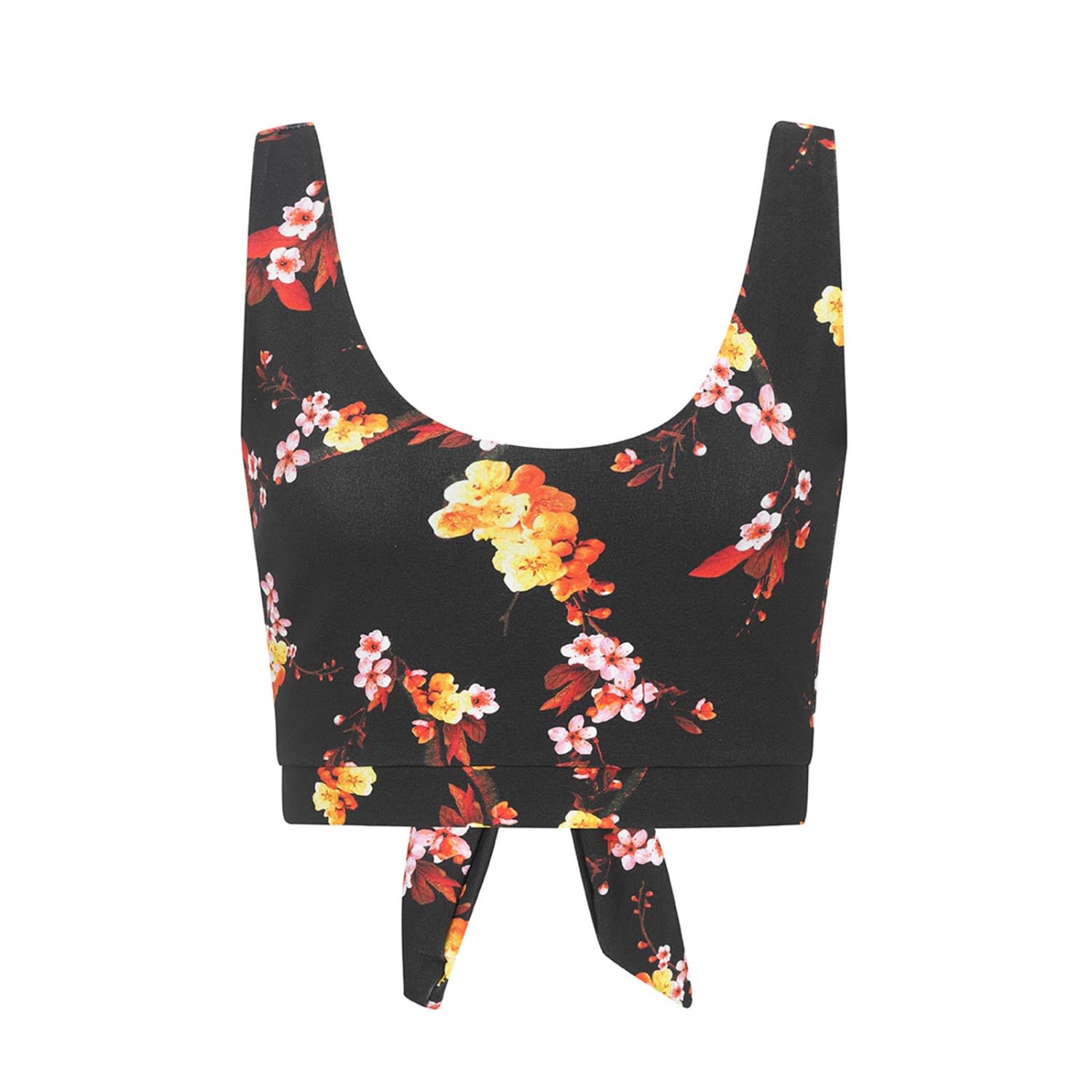 Women’s Black & Red Floral Cotton Crop Top Extra Small Sophie Cameron Davies