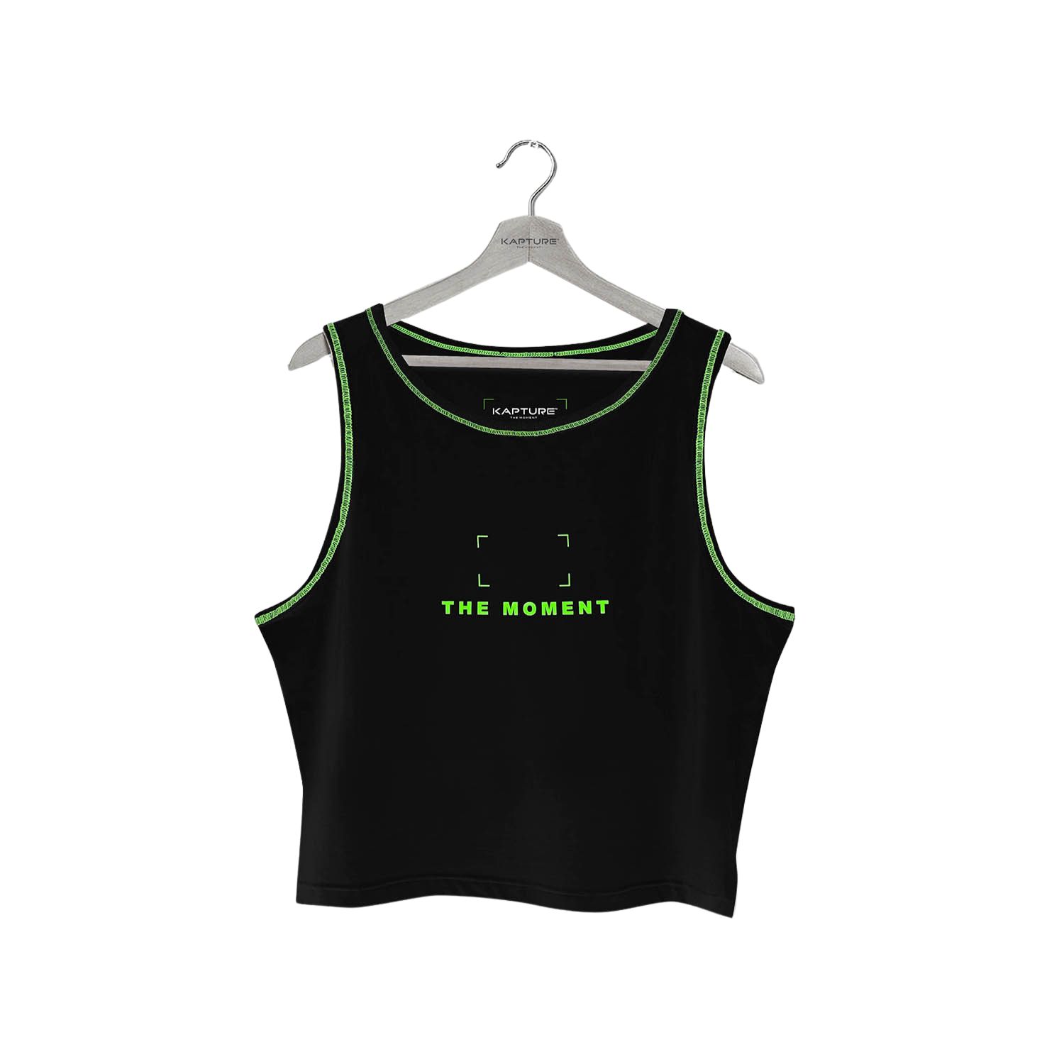 Women’s Black / Green Kapture The Moment Tank Top- Black Xs