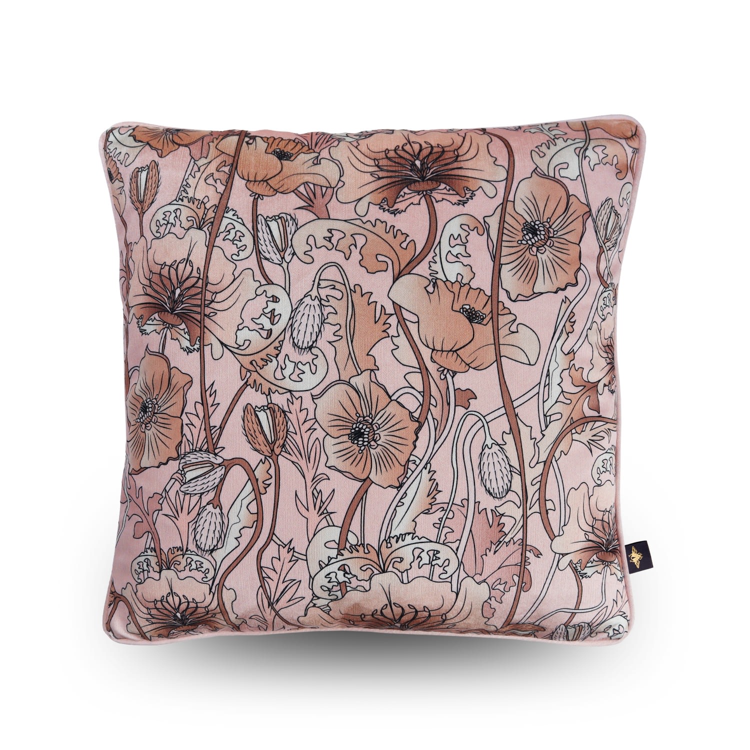 Pink / Purple Opium Blush Summer Velvet Cushion - Large The Curious Department