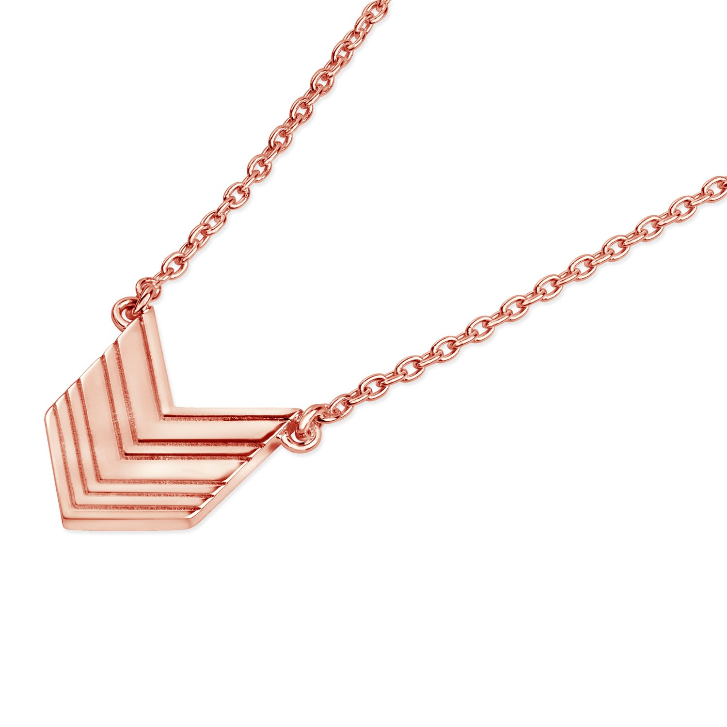 Women’s Art Deco Arrow Pendant In Rose Gold Vermeil Lucy Quartermaine