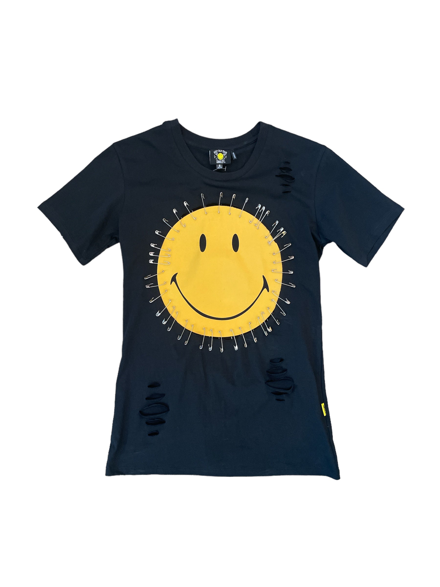 Women’s Black / Yellow / Orange Any Old Iron X Smiley Just Safe T-Shirt Xs