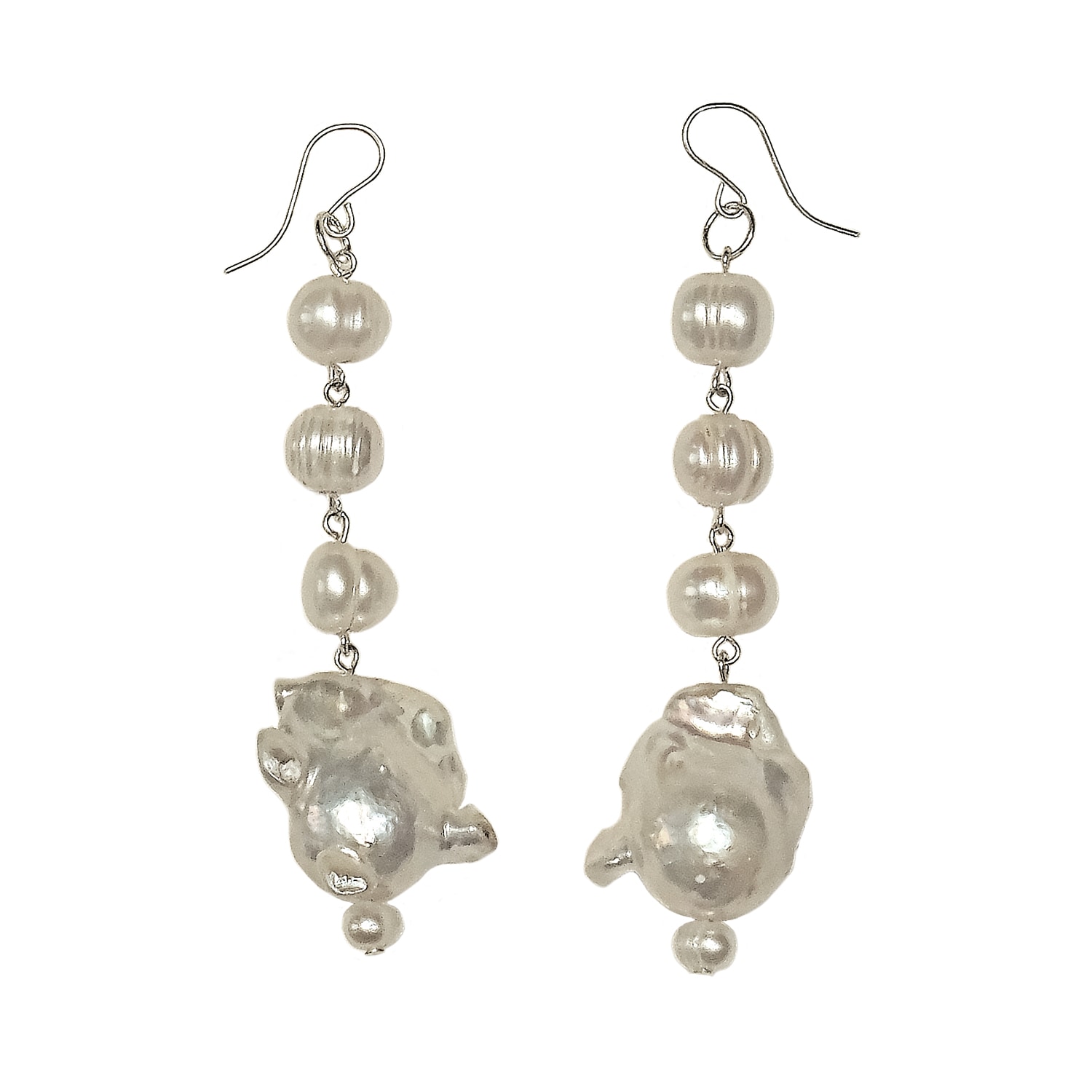 Women’s White / Silver / Neutrals Incisor Freshwater Pearl Earrings Rka