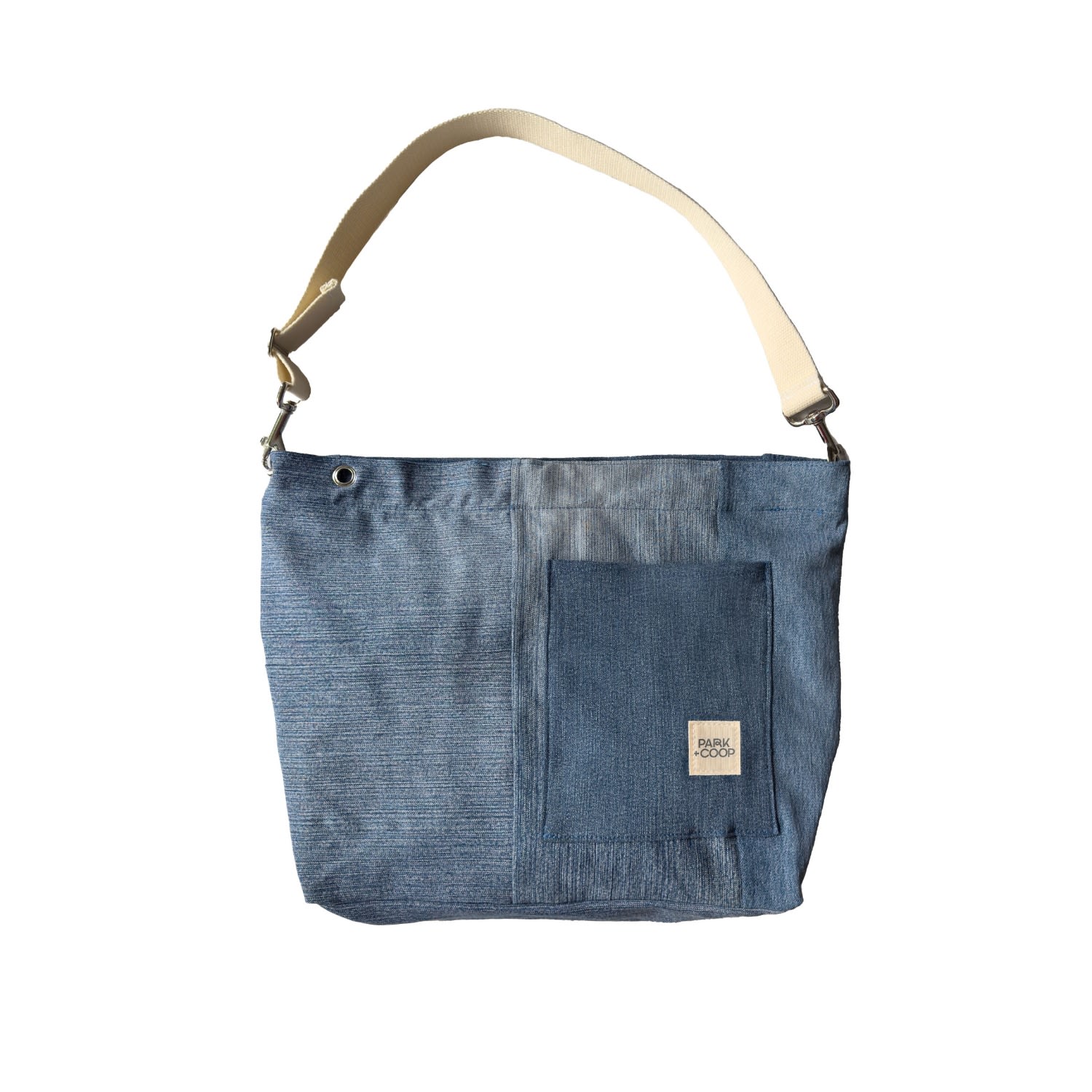 Women’s Blue Upcycled Denim Market Bag Park + Coop