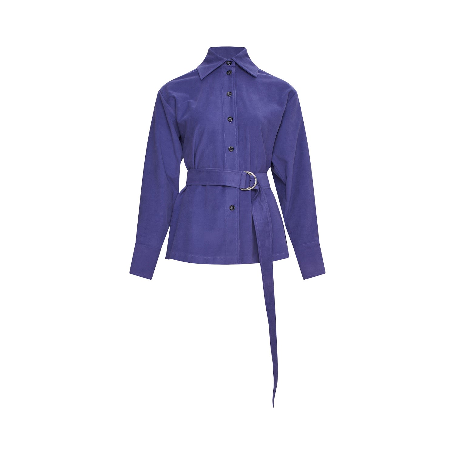 Women’s Pink / Purple Belted Shirt Jacket - Purple Medium PliÃ©
