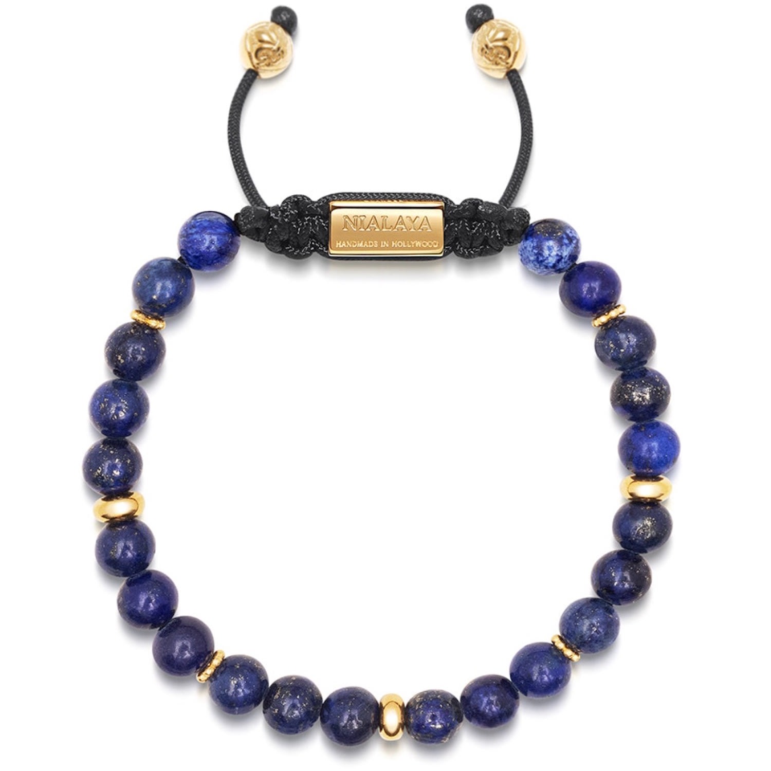 Men’s Beaded Bracelet With Blue Lapis And Gold Nialaya