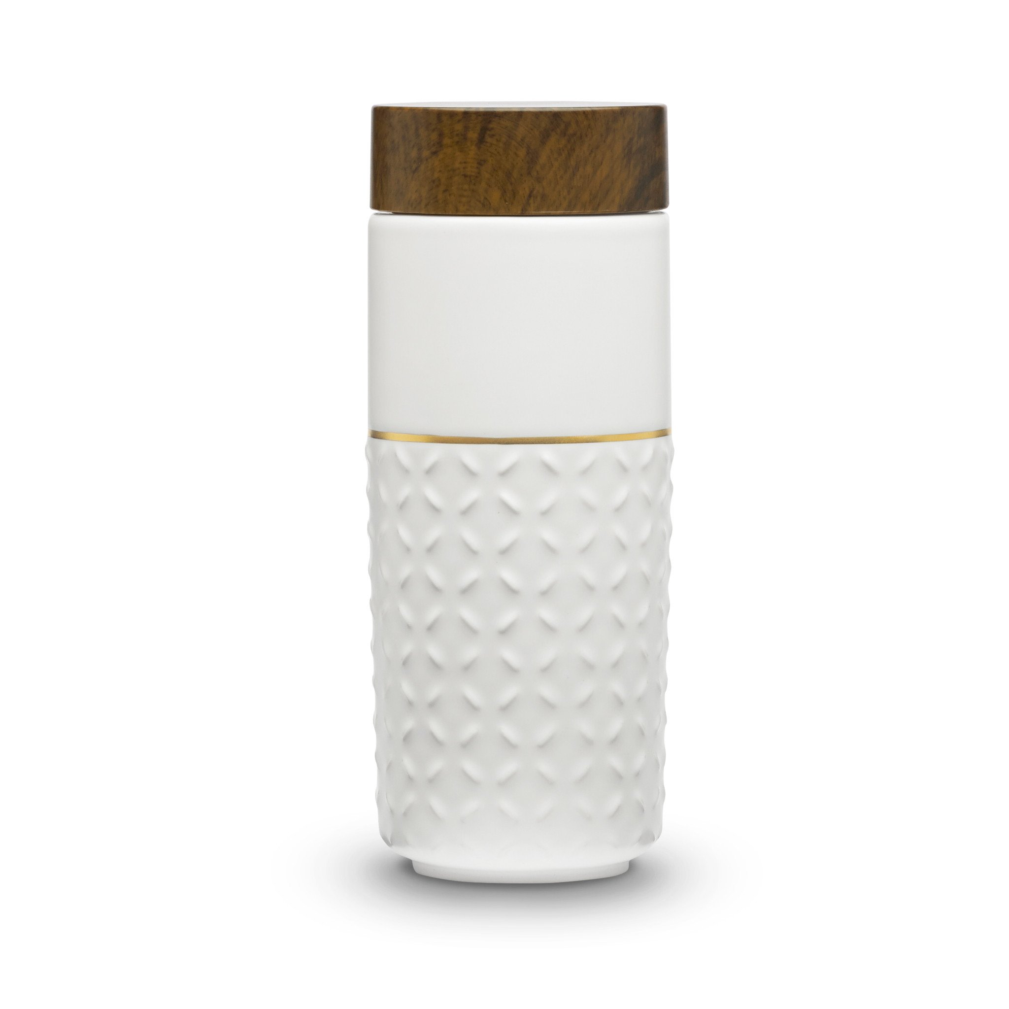 Gold / White One-O-One / Dreamy Starry Sky Gold Ceramic Tumbler - White & Golden Line Hand- Gold, White Acera