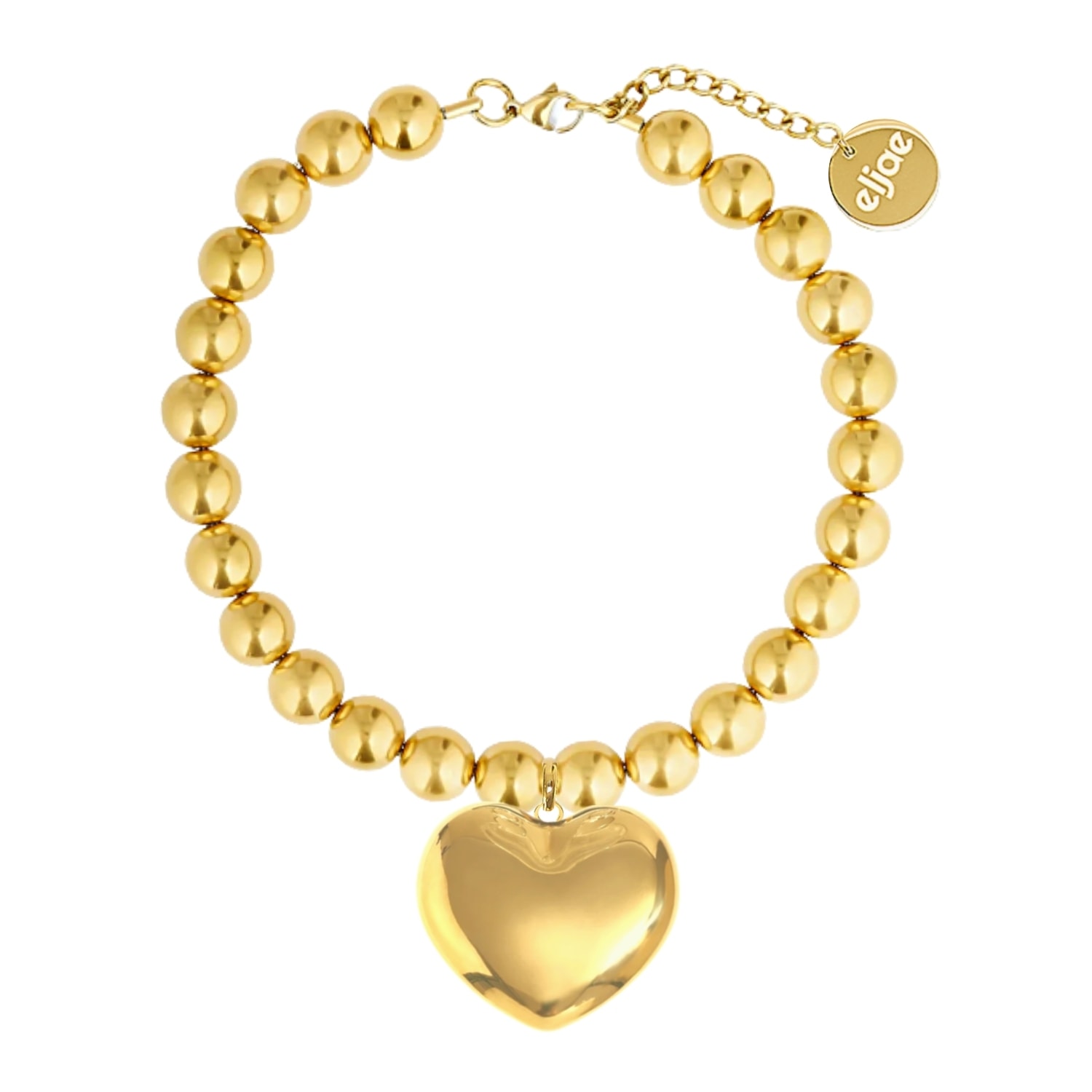 Women’s Gold Cuore Xl Bead Necklace Eljae