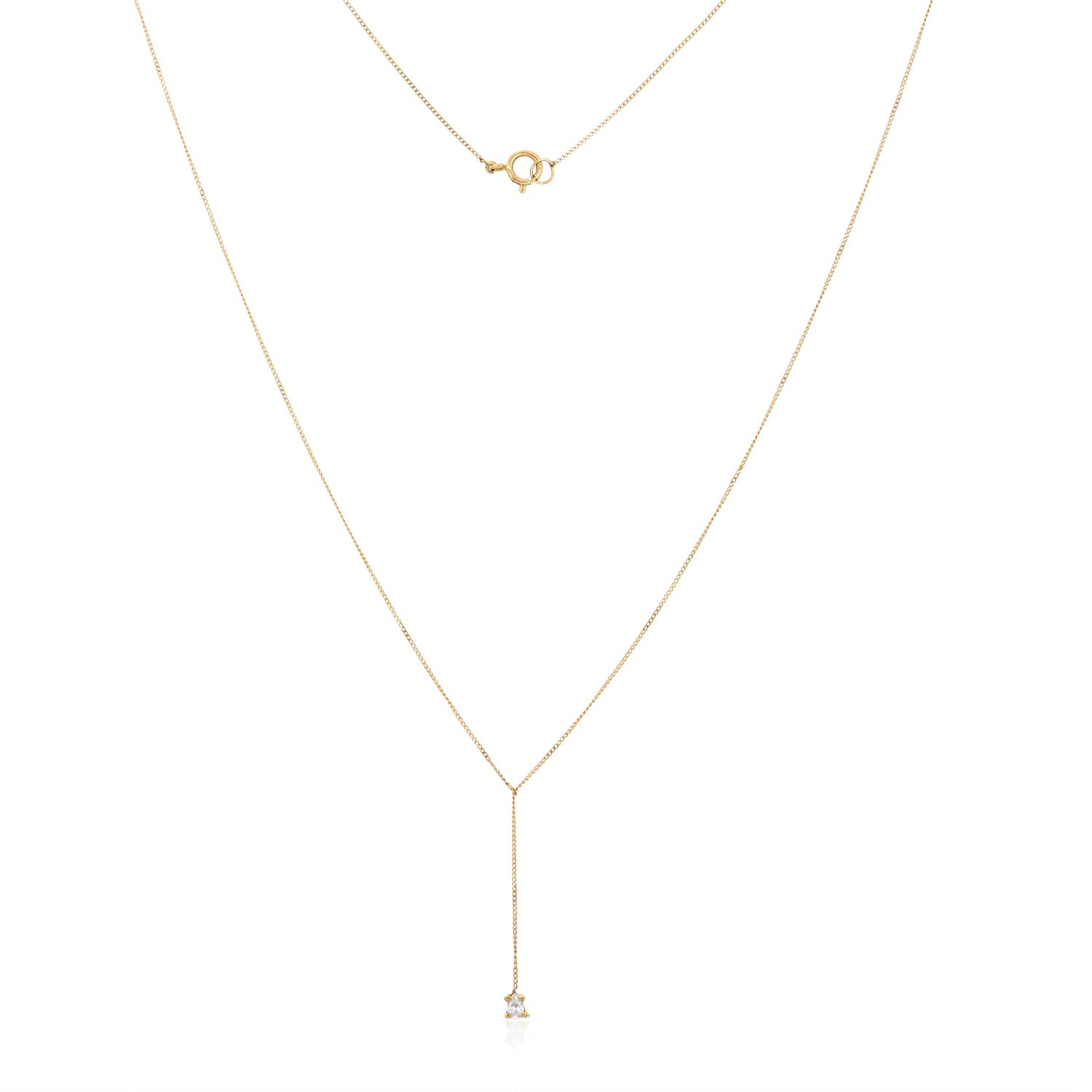 Women’s Gold / White The Perfect Diamond Lariat Lui Jewelry