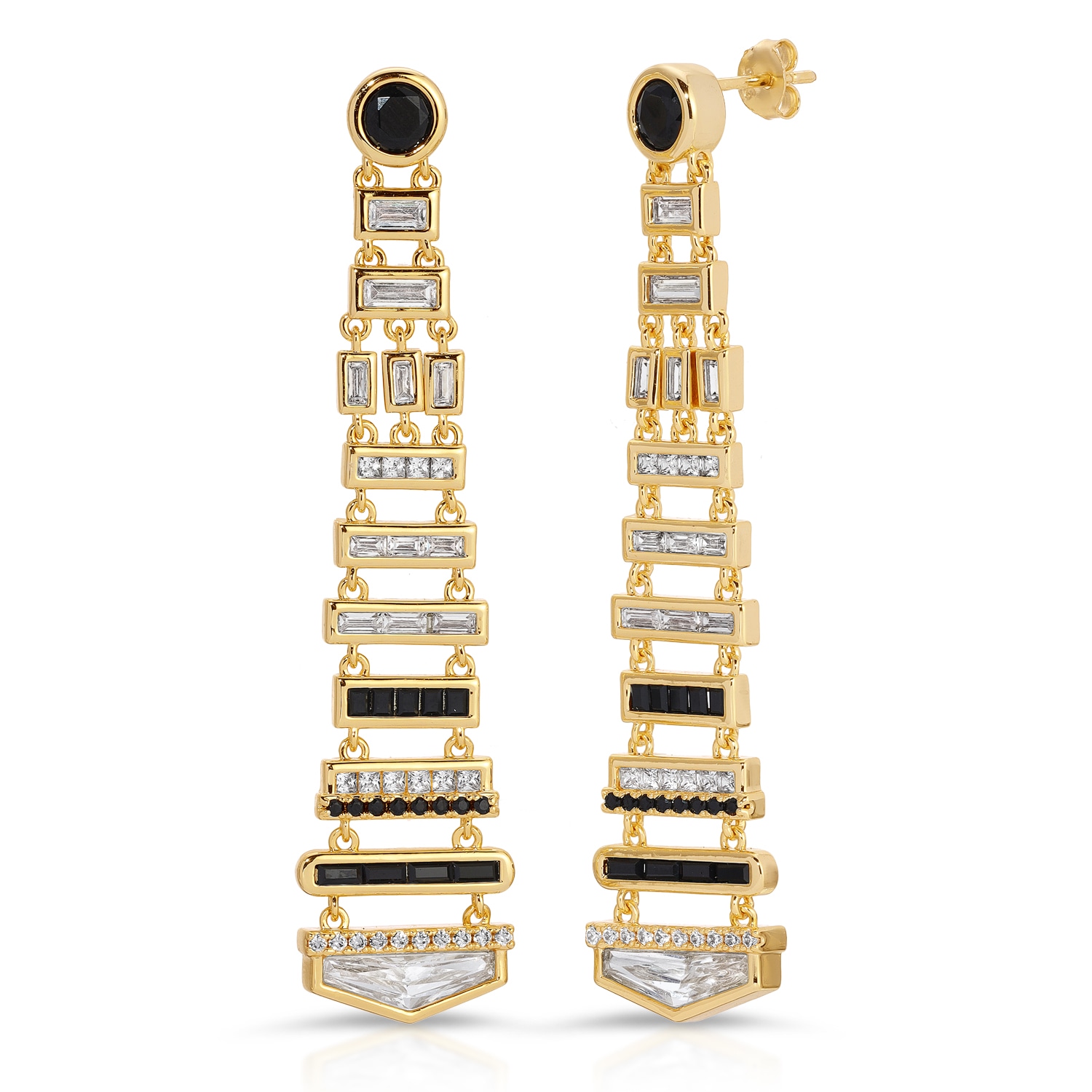 Women’s Black / Gold Deco Earrings Native Gem