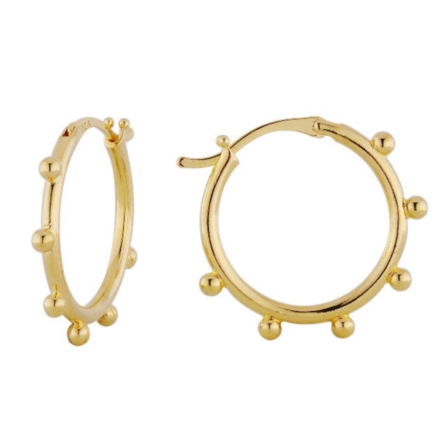 Women’s Annie Apple Elsie Sterling Silver, Gold Vermeil, Bobble Hoop Earrings Bermuda Watch Company