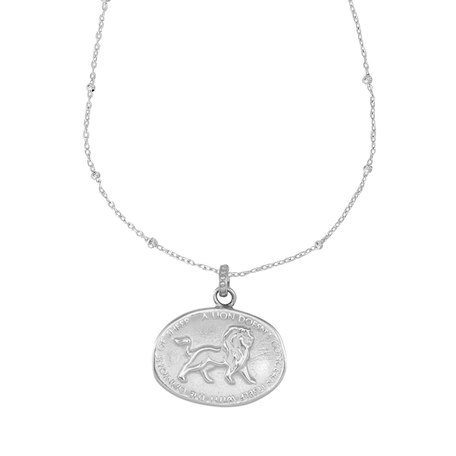 Women’s Lion Story Necklace In Silver Dower & Hall