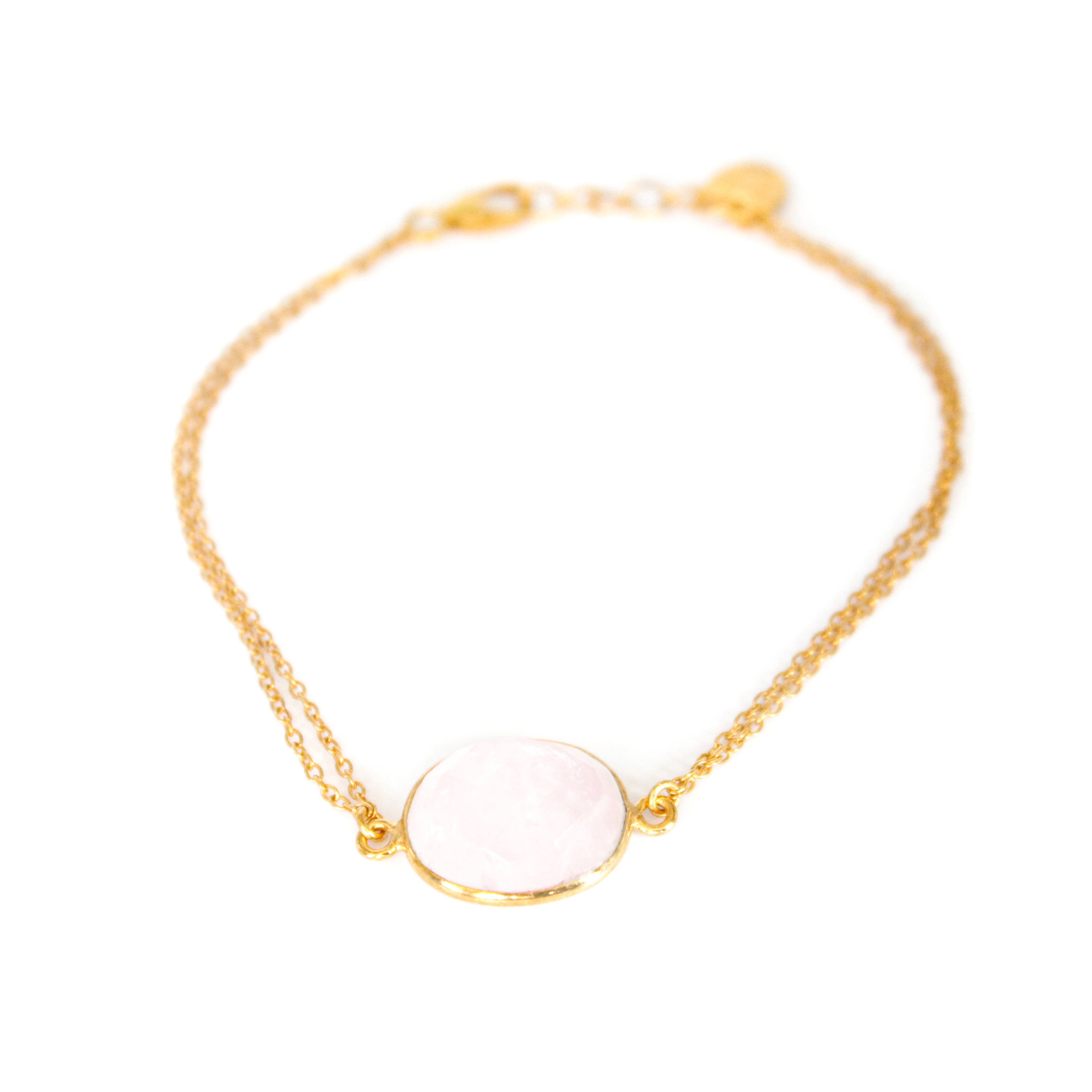 Women’s Gold / Pink / Purple Kate Bracelet Rose Quartz Somya London