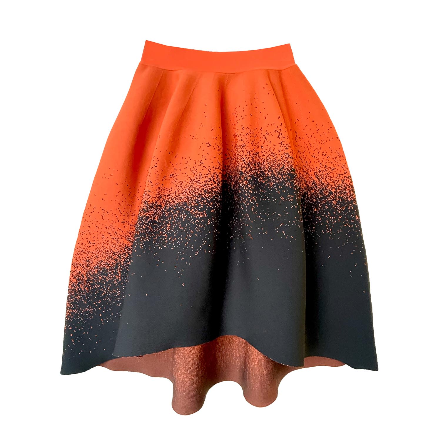 Women’s Yellow / Orange Crazy Brain Balloon High-Low Knitted Midi Skirt - Orange Small Arto.