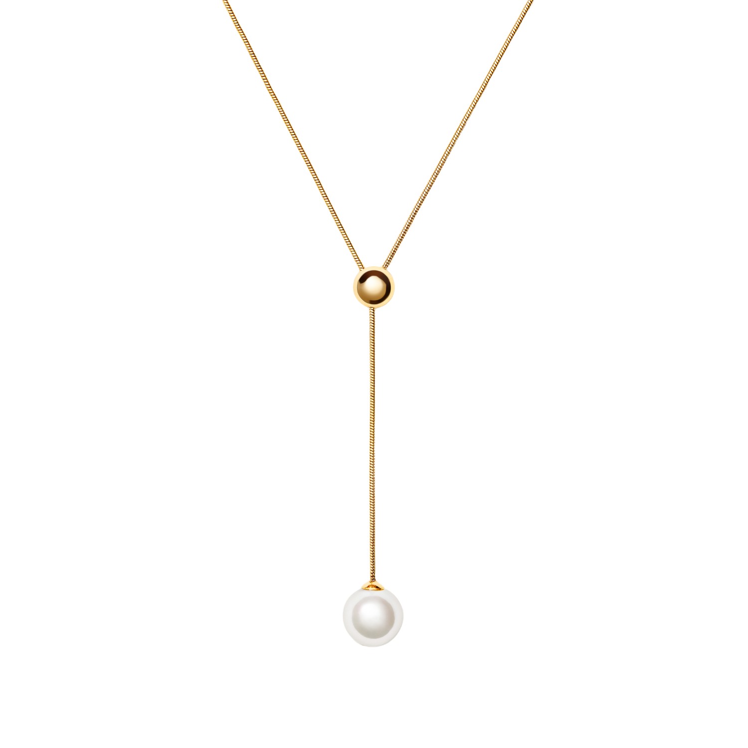 Women’s Minimalism Galet Lariat Necklace - Gold Me30