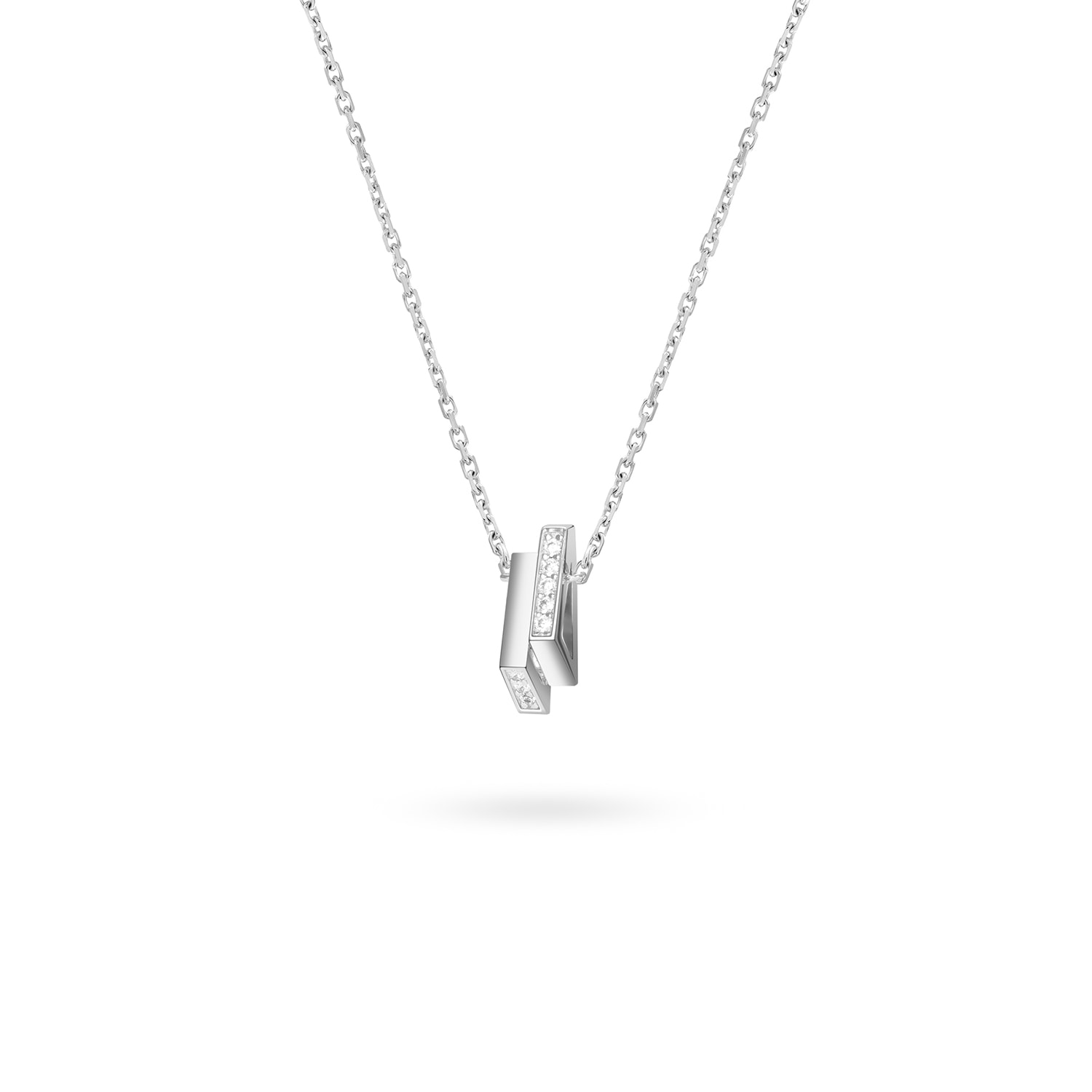 Women’s Double Mini Triangle Necklace - Silver Meulien