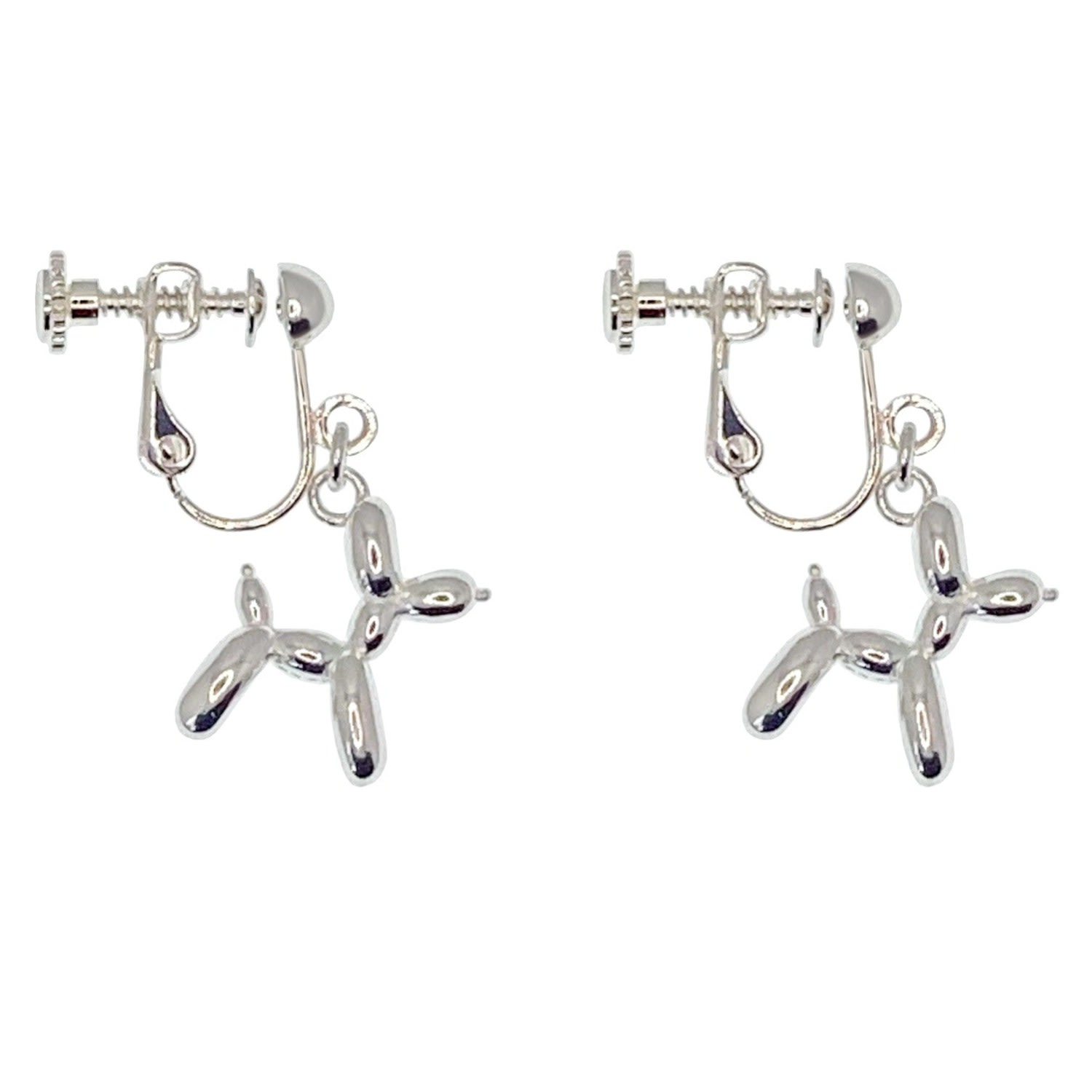 Women’s Silver Poodle Clip-On Earring Ninemoo