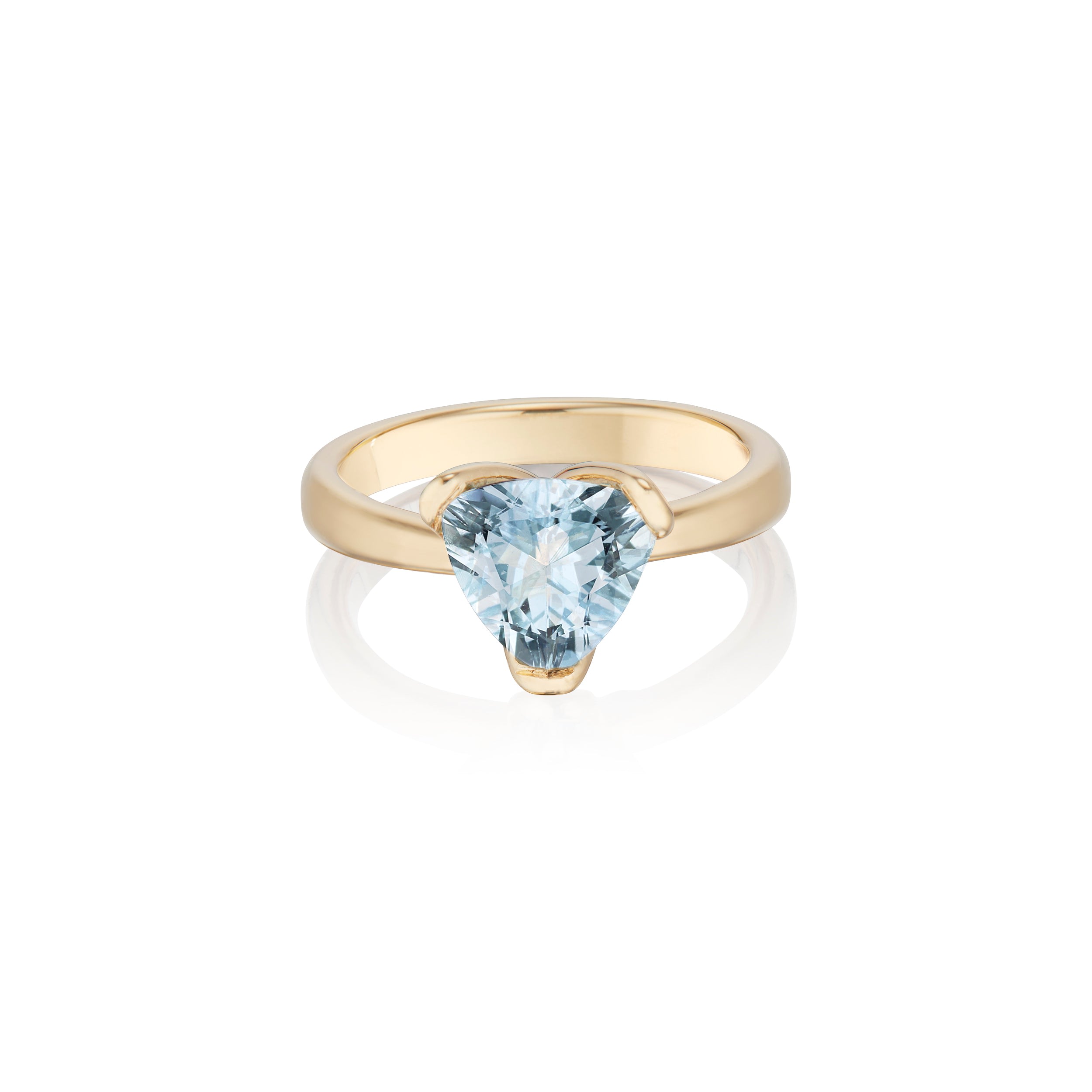 Women’s Gold / Blue Aquamarine "A" Ring In 18K Yellow Gold Hannah Allene