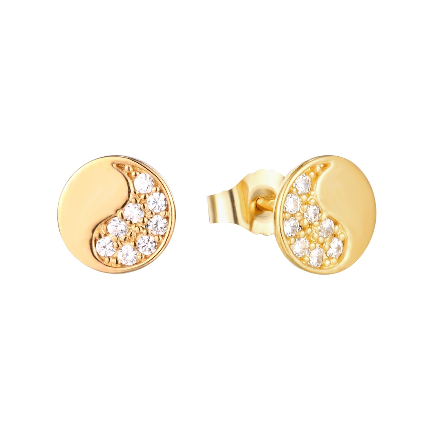 Women’s 22Ct Gold Vermeil Tiny Yin Yang Studs Seol + Gold