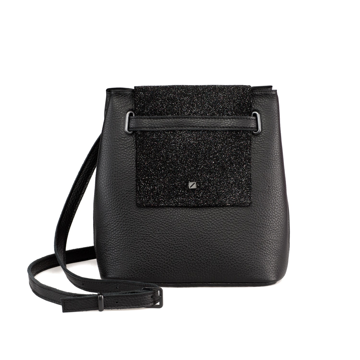 Women’s Mini Bucket Shoulder Or Handbag In Black Leather Maria Maleta