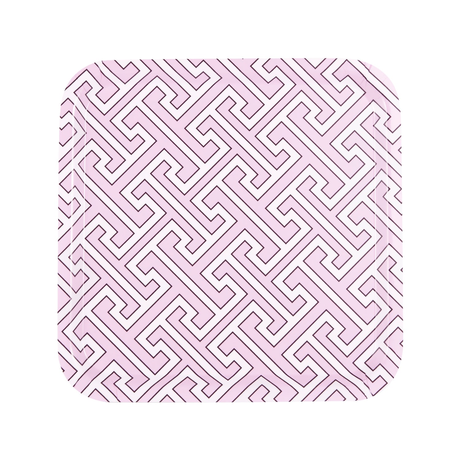 Pink / Purple Maze Pink White Square Tray O. w. London