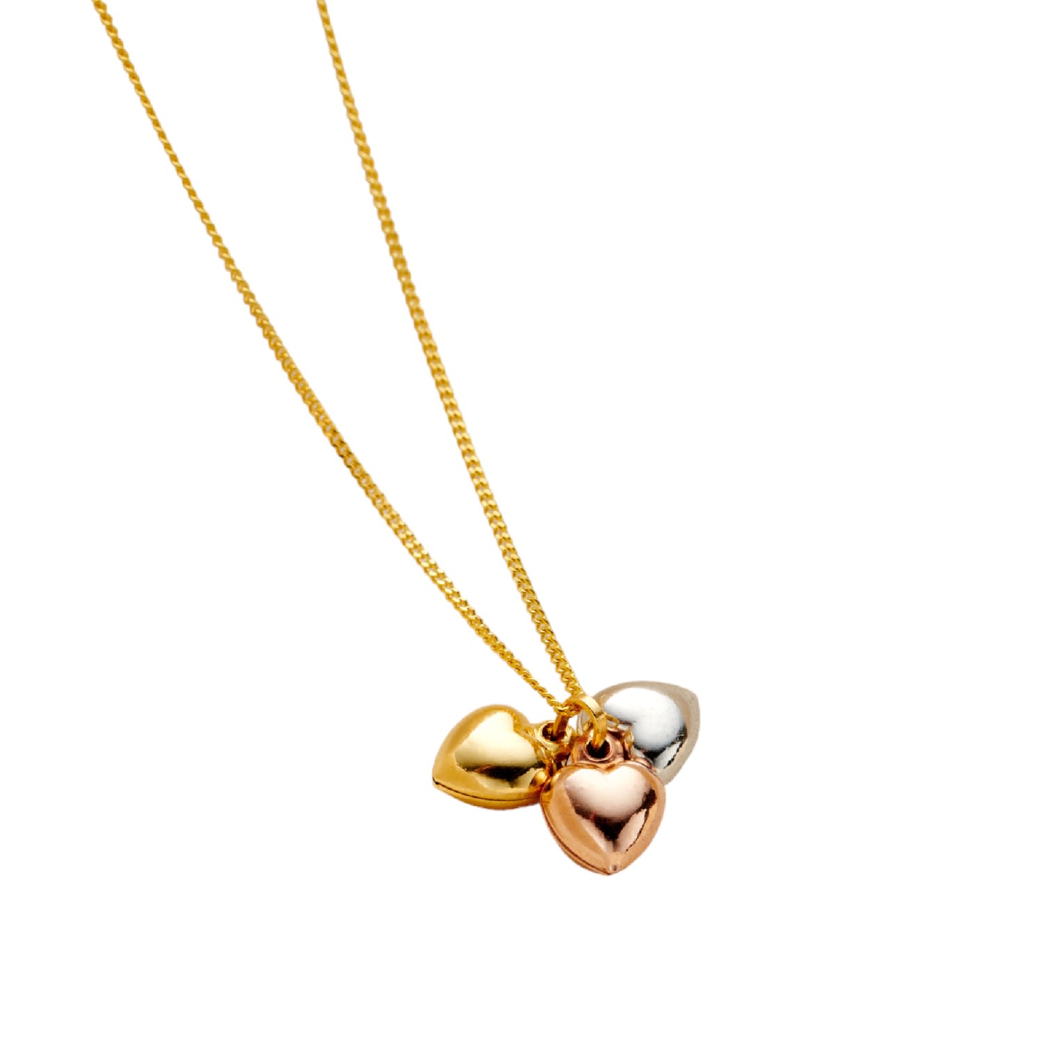 Women’s Mixed Gold Heart Charm Necklace Posh Totty Designs