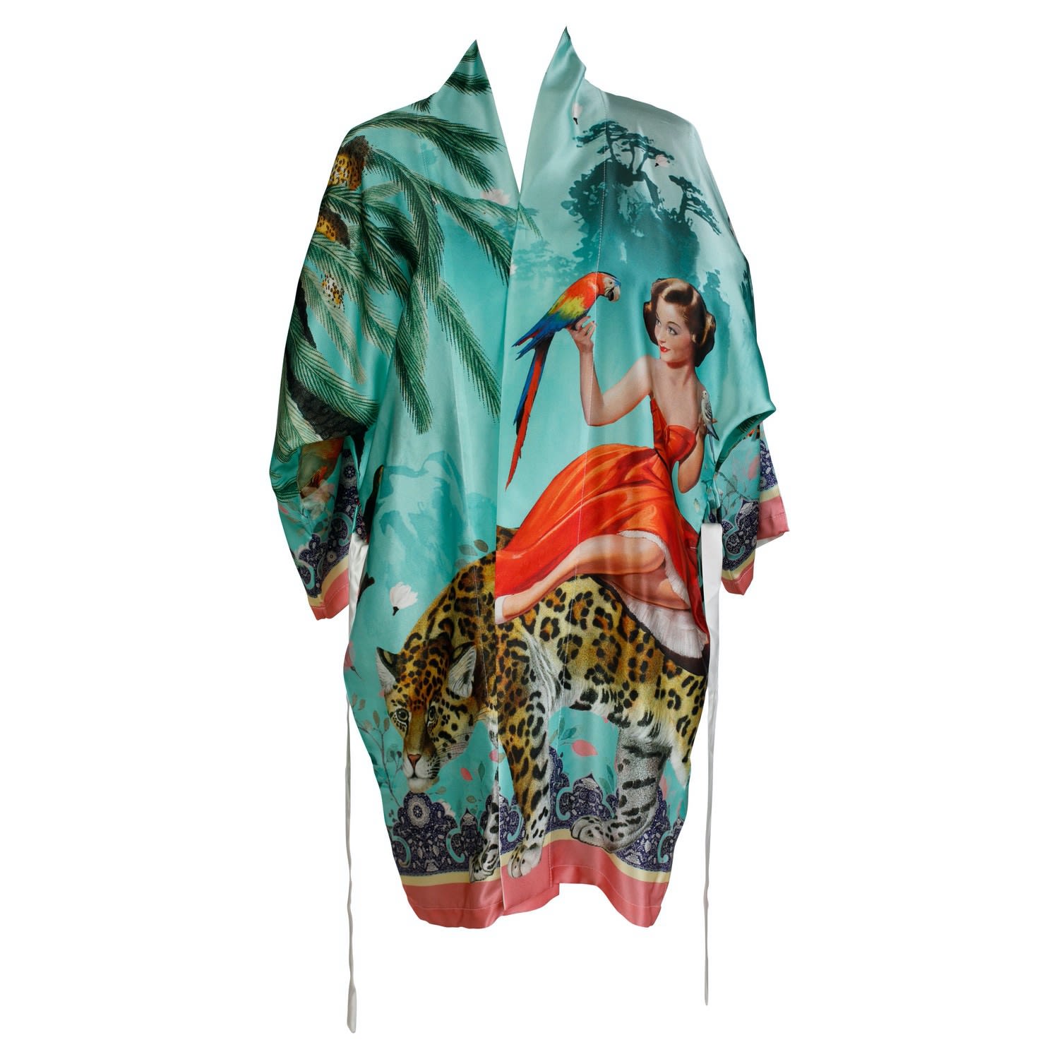 Women’s Blue Mary Turquoise Silk Kimono 3Xl Myrtle & Mary