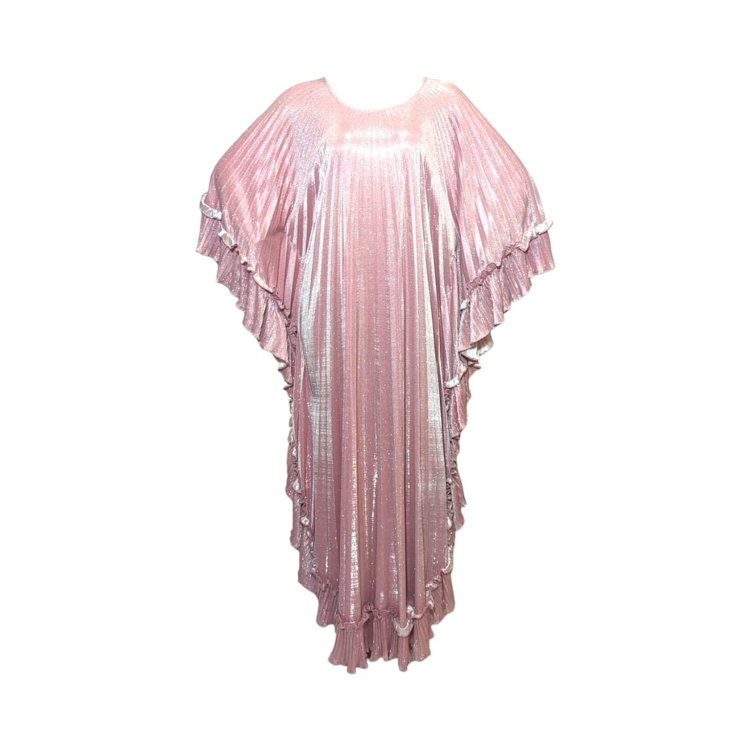 Women’s Pink / Purple Madam Rosé Sparkles Ruffle Kaftan One Size Julia Clancey