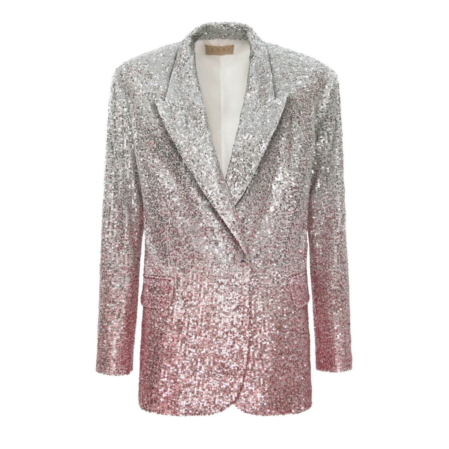 Women’s Sequin Blazer Gioia Silver Peony Small Aggi