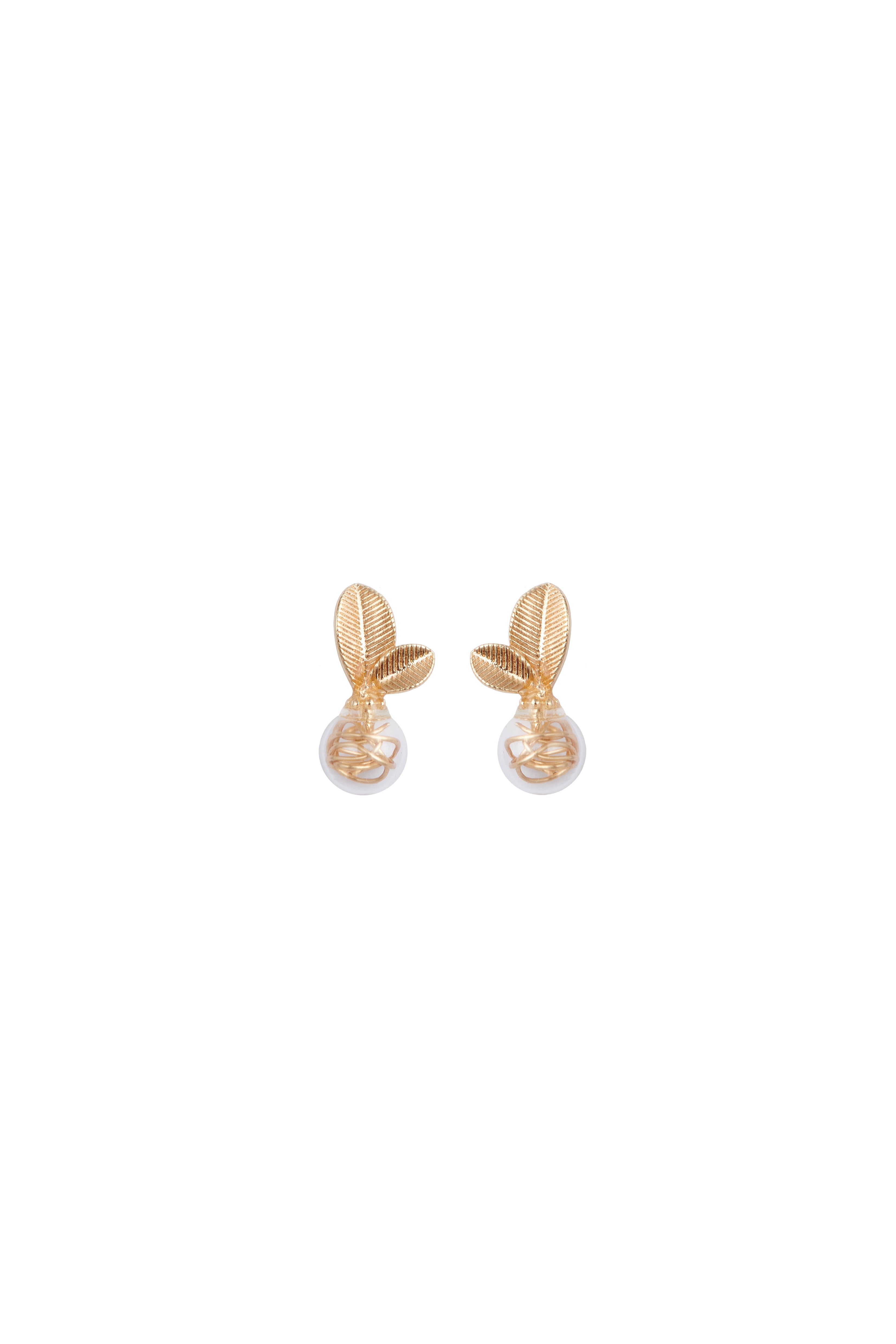 Women’s Leaf Sphere Earrings In Gold Paisie