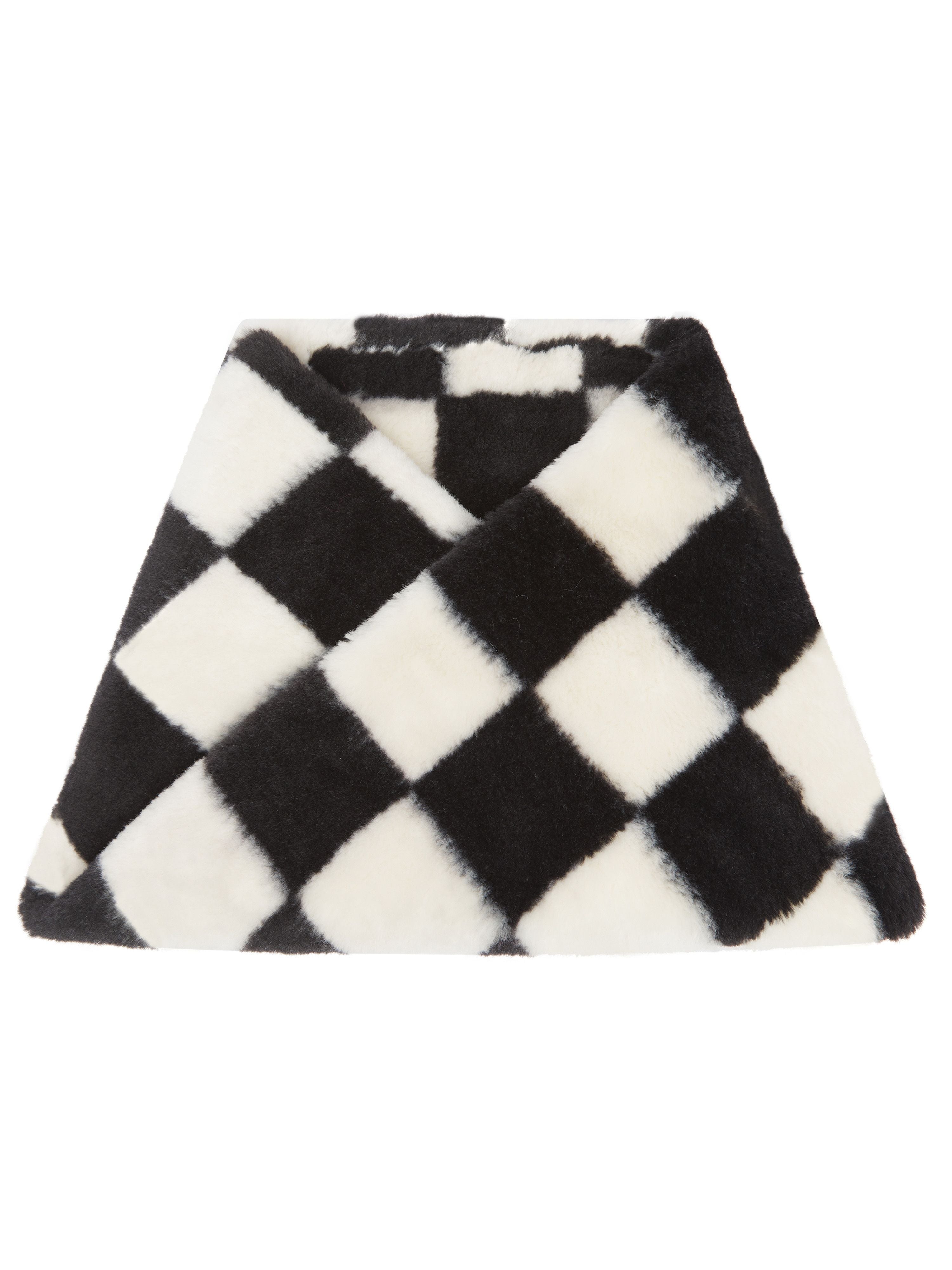 Women’s Neutrals / Black / Red Snuggy Faux Fur Snood-Black And White One Size Nooki Design