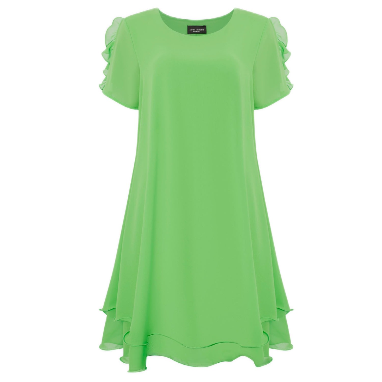 Women’s Short Sleeve Wave Hem Dress Green XXXL James Lakeland