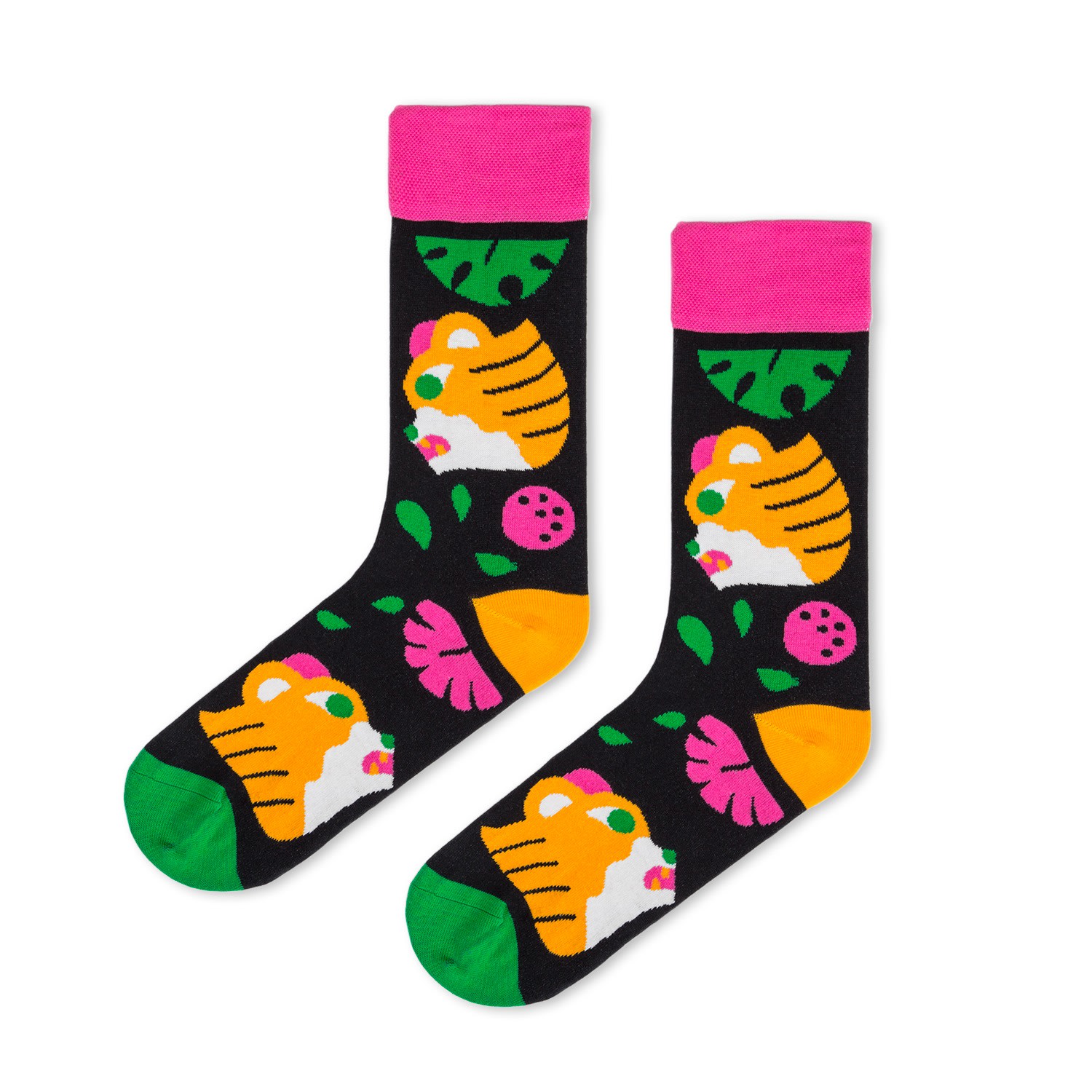 Men’s Yellow / Orange Tiger Socks By Hedof Large Look Mate London