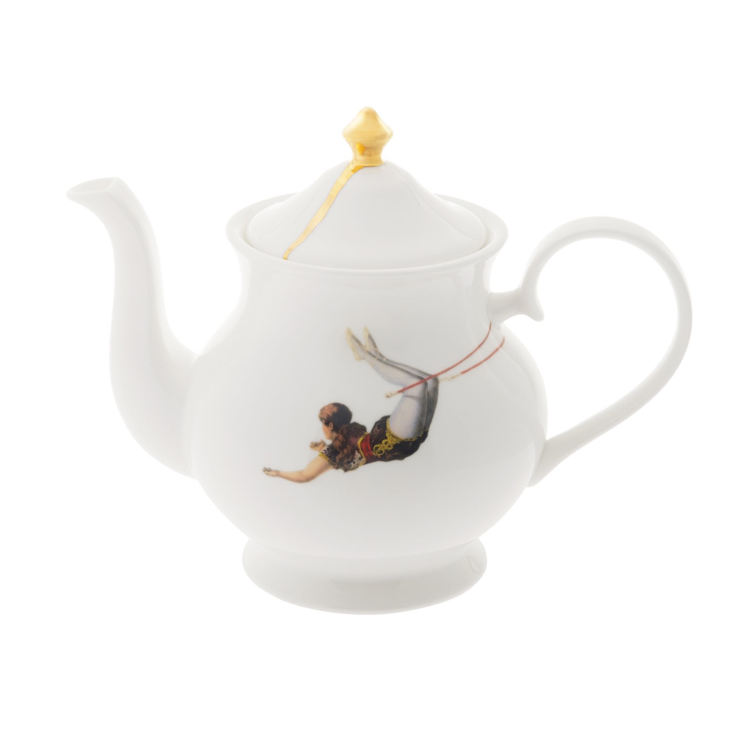 White Trapeze Bone China Teapot Melody Rose London