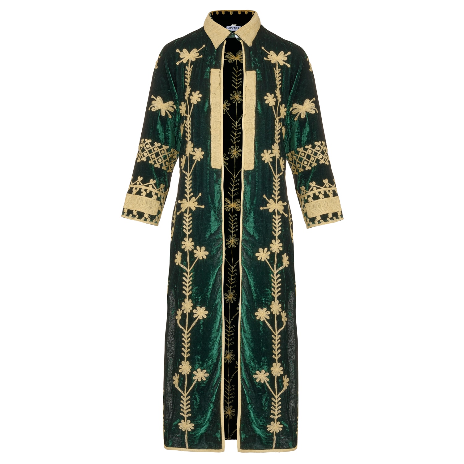 Women’s Suki Royal Green Silk Velvet Suki Coat Large Antra Designs