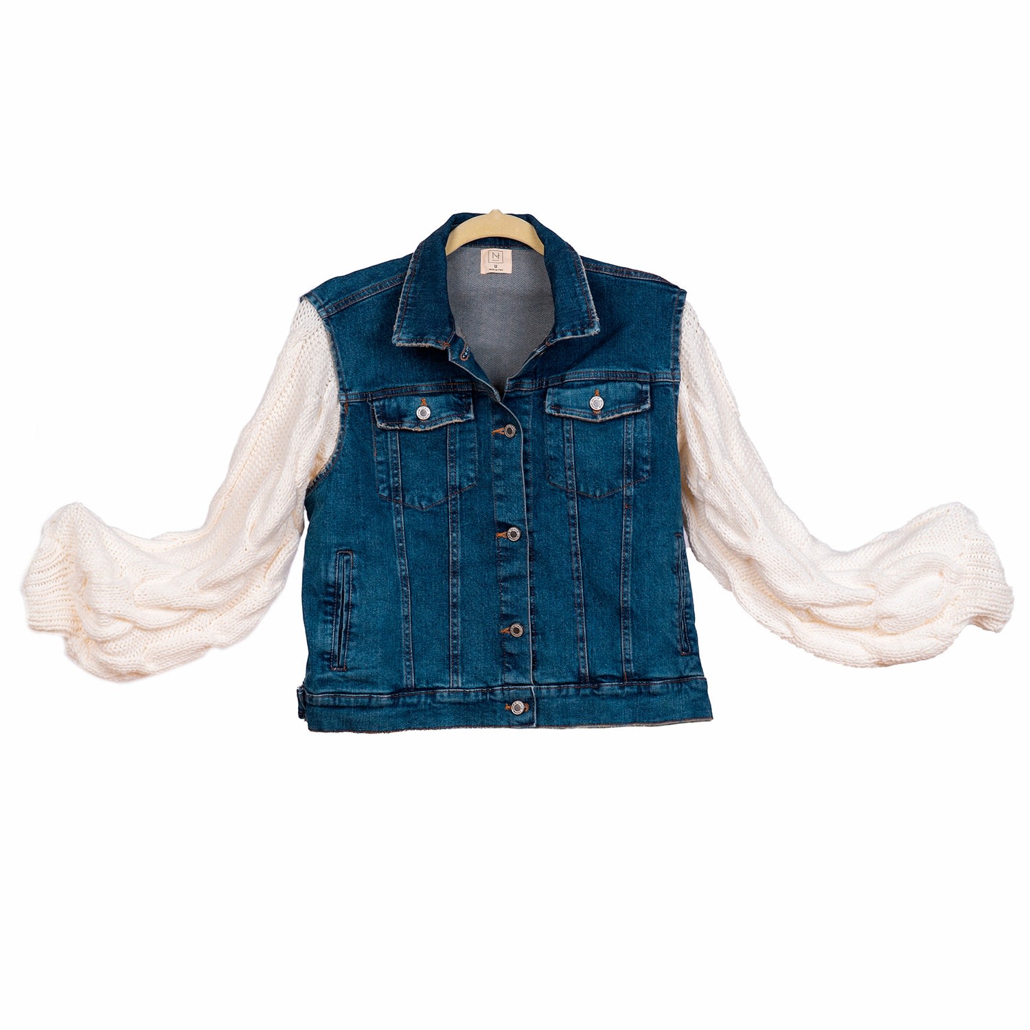 Women’s White Aries Jacket Denim Handmade One Size Nalua