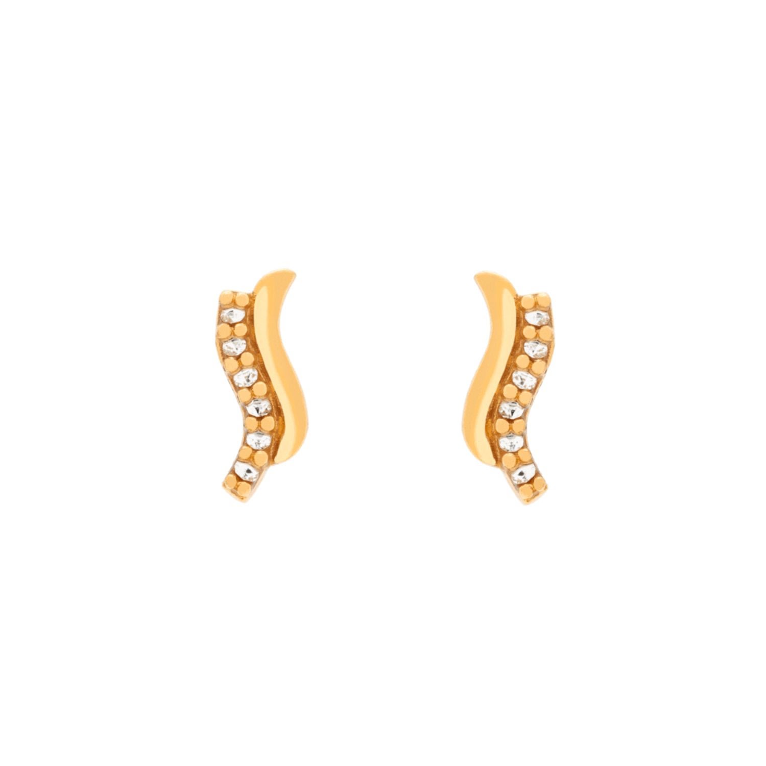 Women’s White / Gold Goldplated Brise Earrings Lavani Jewels