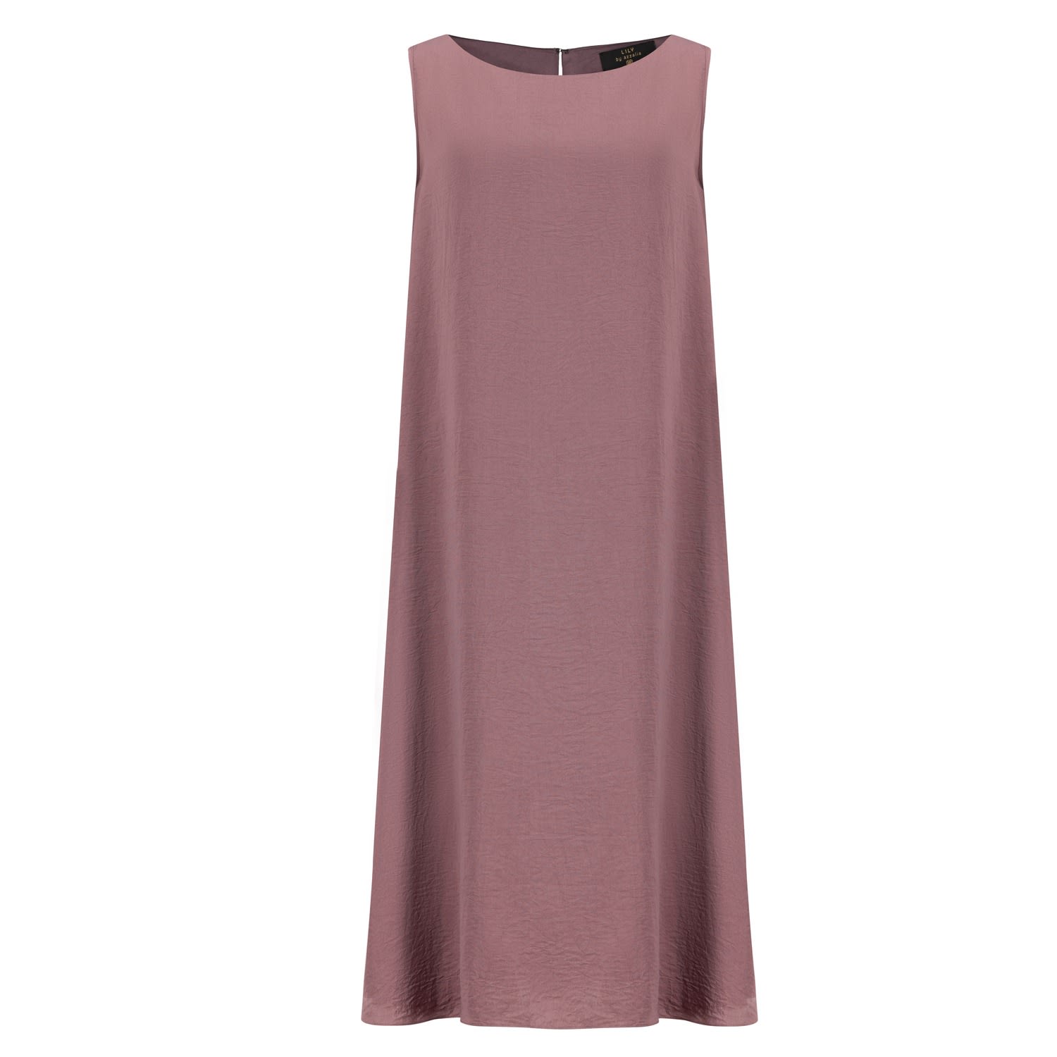 Women’s Sleeveless Long Dress In Textured Silk Crepe In Nostalgia Rose Color Small Azzalia