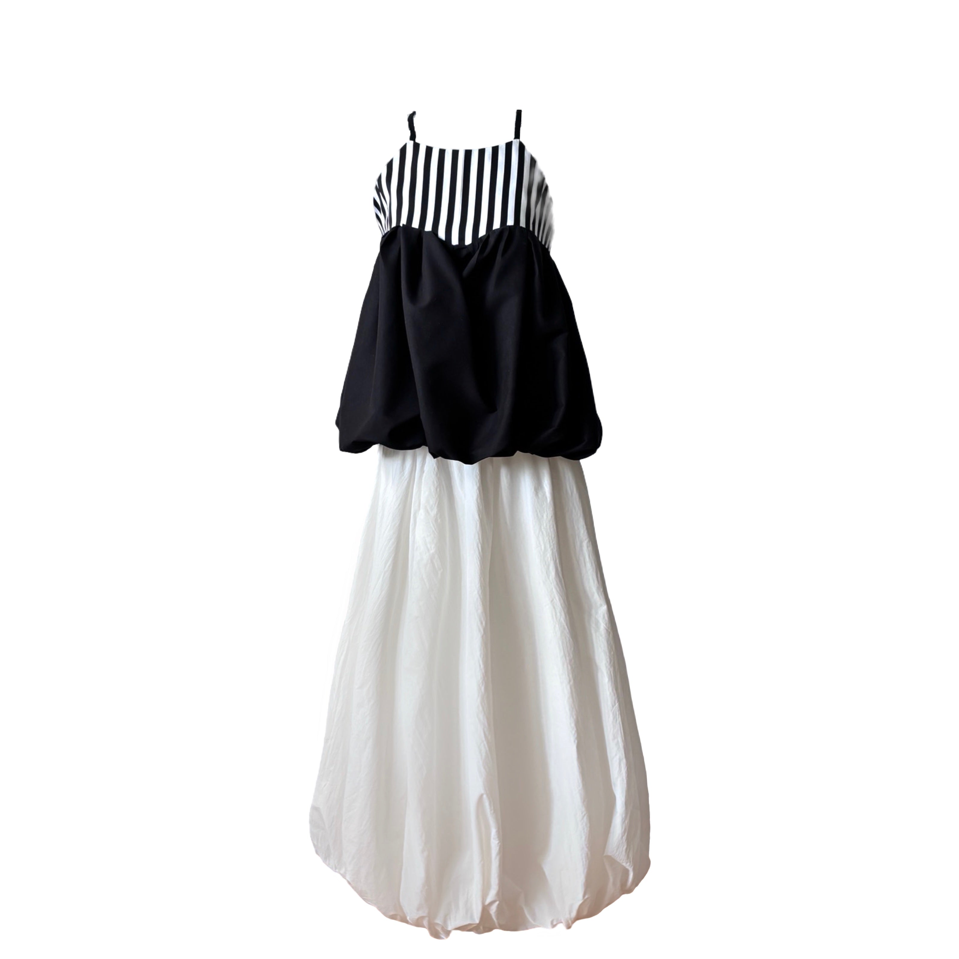 Women’s Black / White Black & White Backless Halter Balloon Top & Skirt Set S/M London Atelier Byproduct