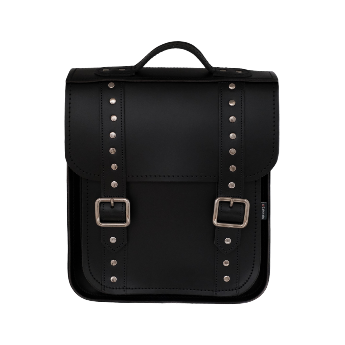 Women’s Handmade Leather City Backpack - Black Gothic Studded One Size Zatchels