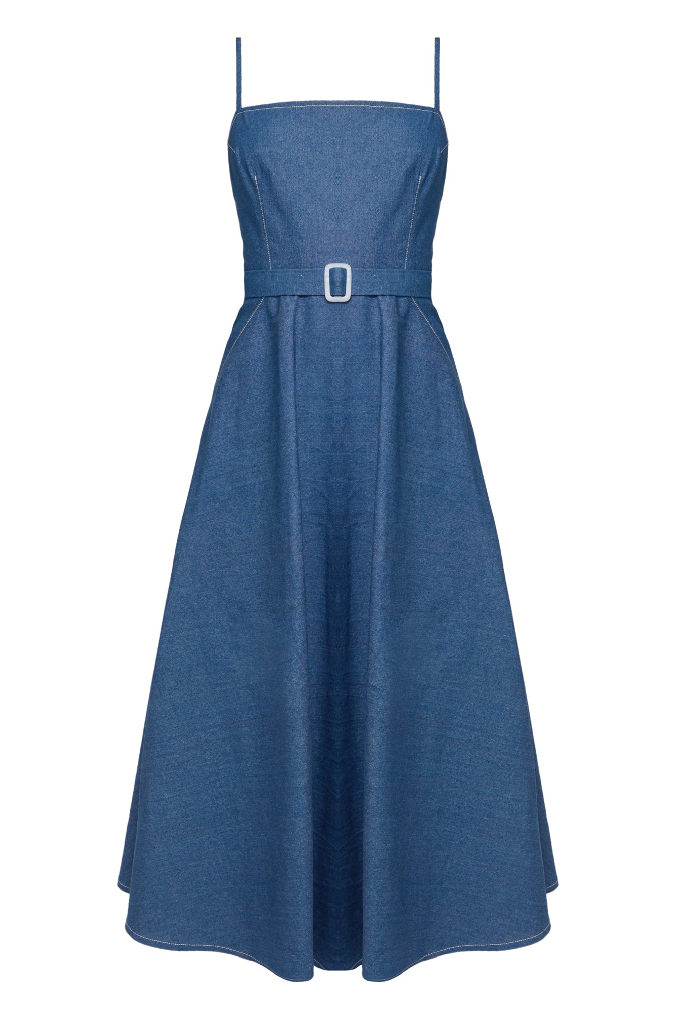 Women’s Matissa Blue Denim Dress With Retro Circle Skirt Extra Small Undress