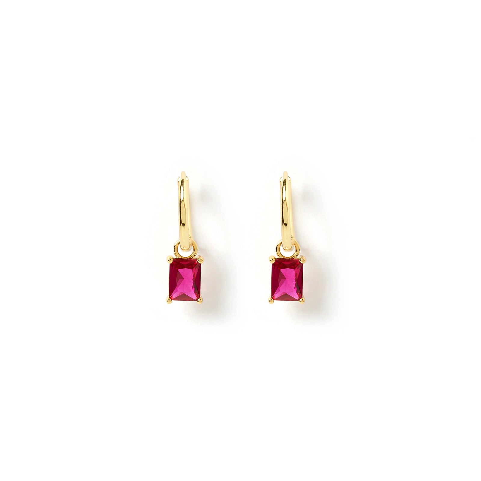 Women’s Gold / Rose Gold Birthstone Charm Earrings July - Ruby Arms of Eve