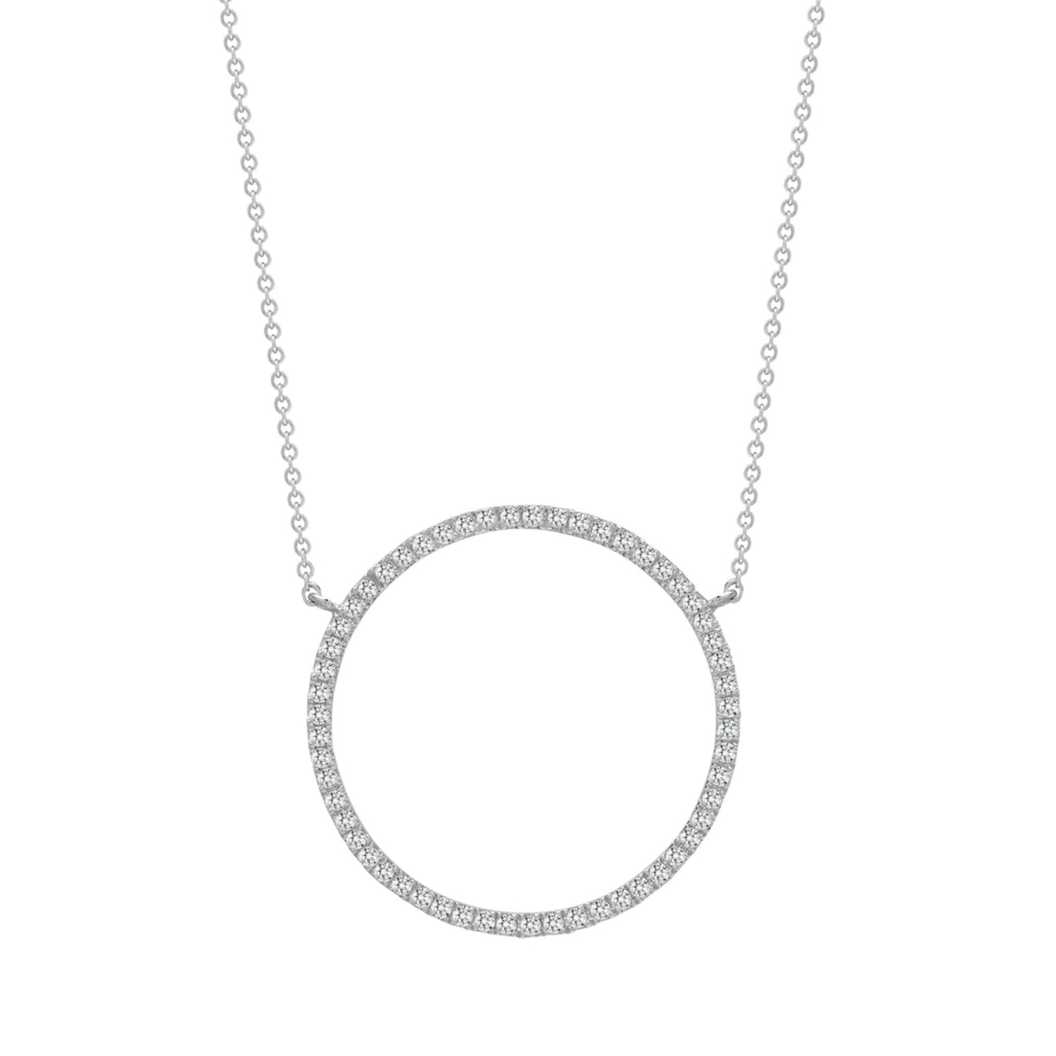 Women’s Silver / White White Gold Diamond Circle Of Life Necklace With Chain Cervin Blanc