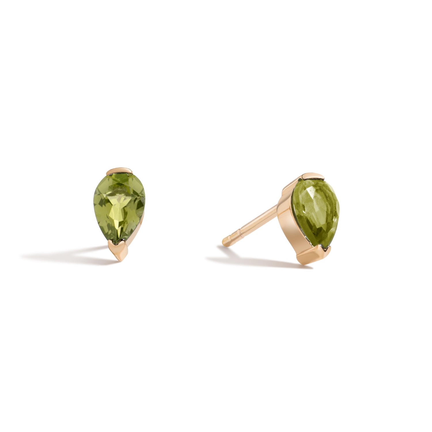 Women’s Gold / Green Dilly Dallying Pear Stud Earrings - 18K Gold Vermeil Pear Stud Earrings With Peridot Gemstones Ldere