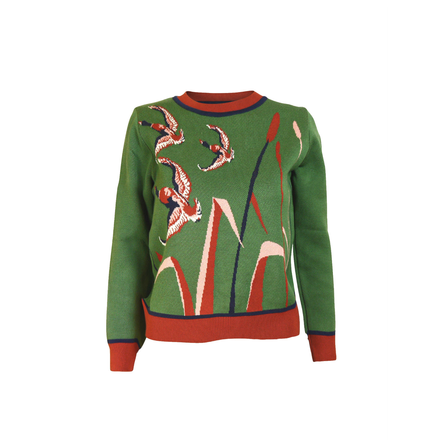 Women’s Green / Red Esther - Green Flying Ducks Jumper Extra Small Palava